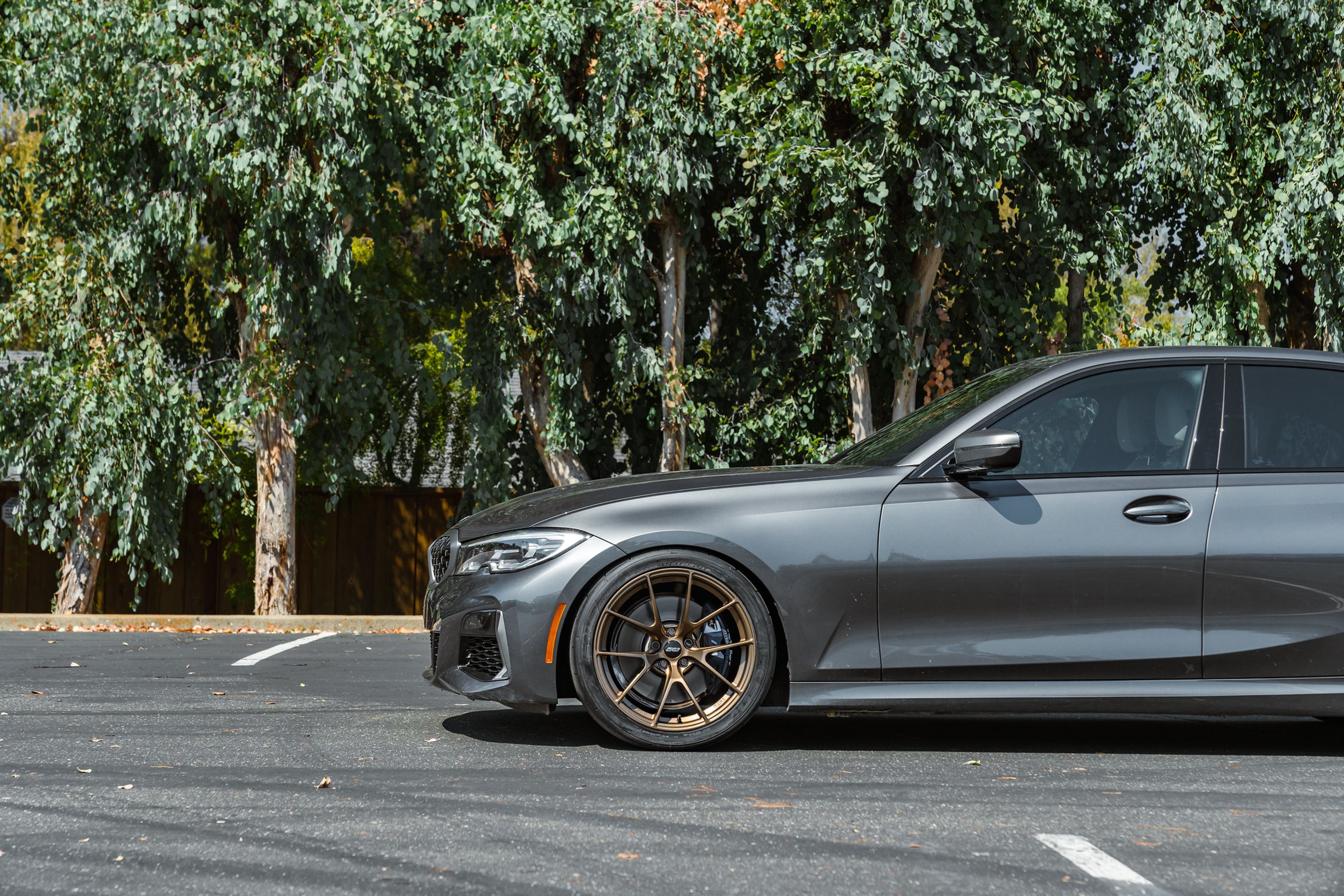 Grey BMW G20 Sedan 3 Series with 19" VS-5RS Apex wheels in Satin Bronze