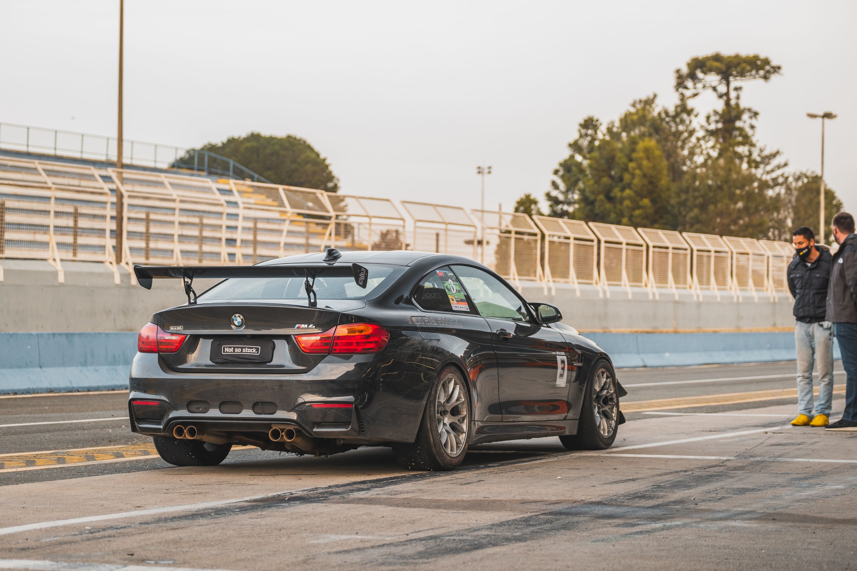 Black BMW F82 Coupe M4 with 18" EC-7 Apex wheels in Race Silver