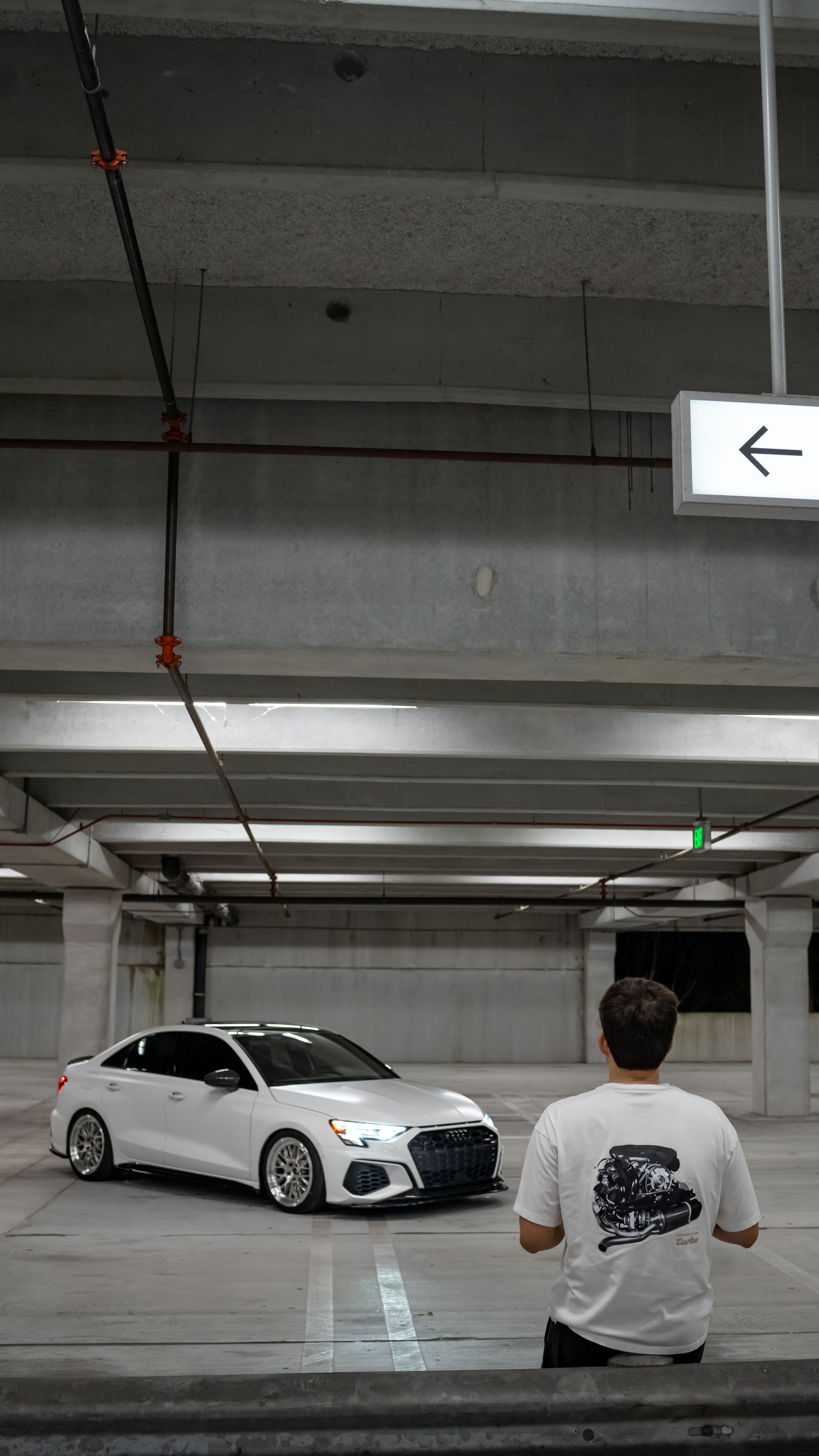 White Audi 8Y S3 with 18" ML-10RT Apex wheels in Machined Lip Brushed Clear