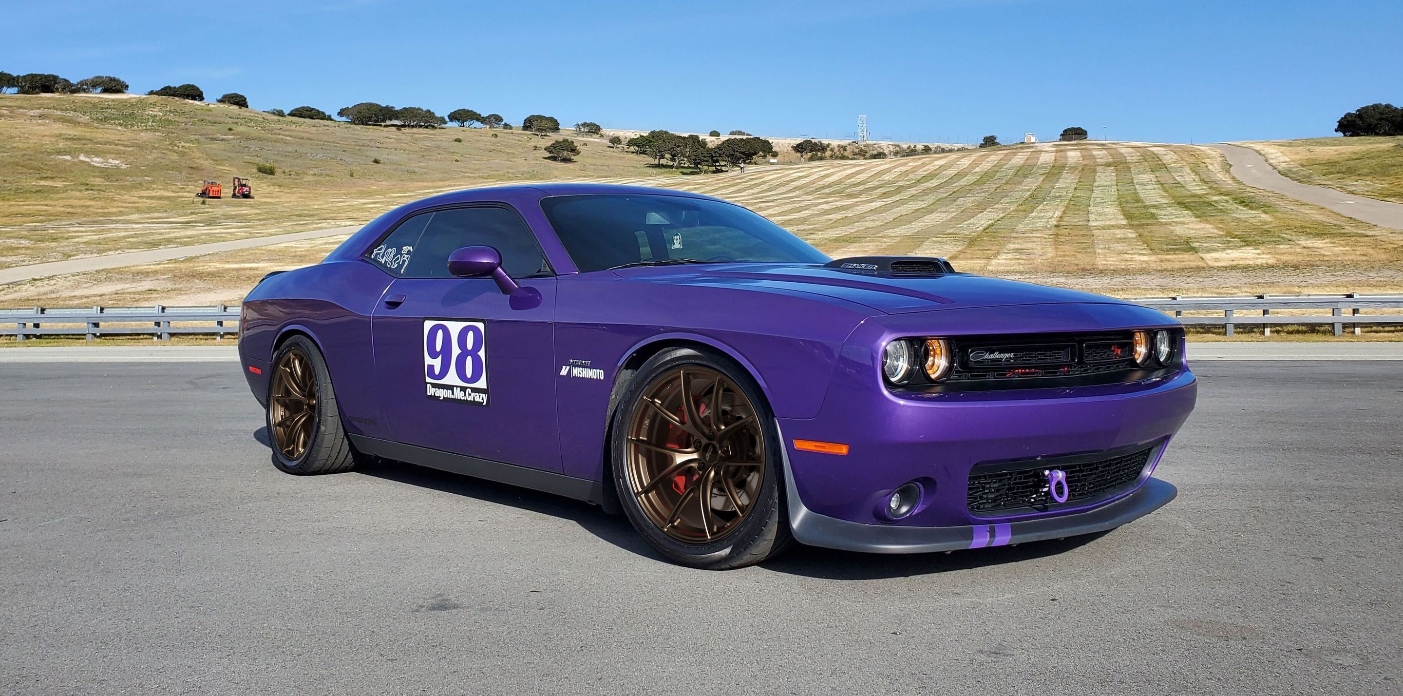 Purple Dodge Challenger R/T with 20" VS-5RS Apex wheels in Satin Bronze
