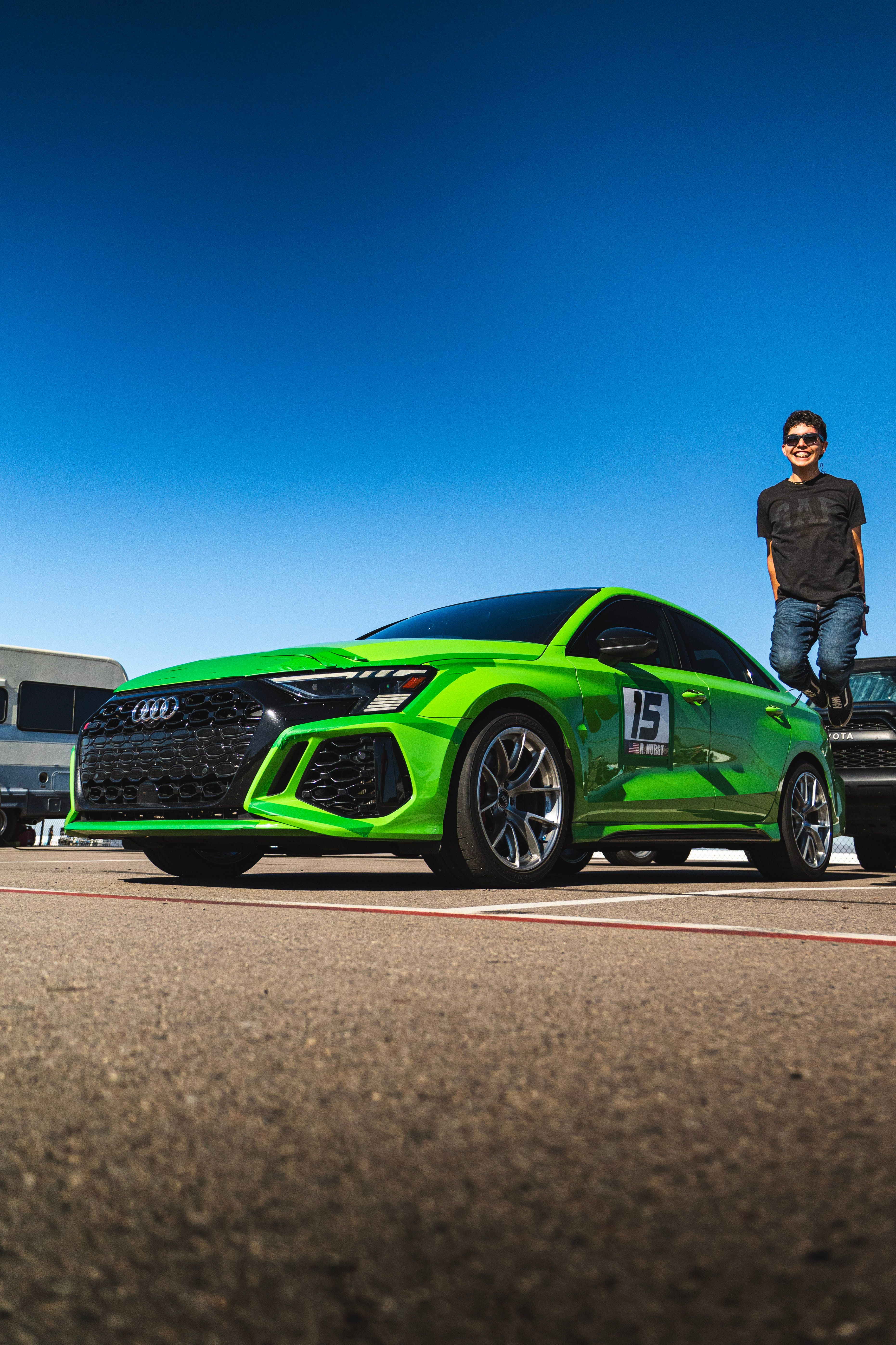 Green Audi RS 3 - VS-5RS in Brushed Clear