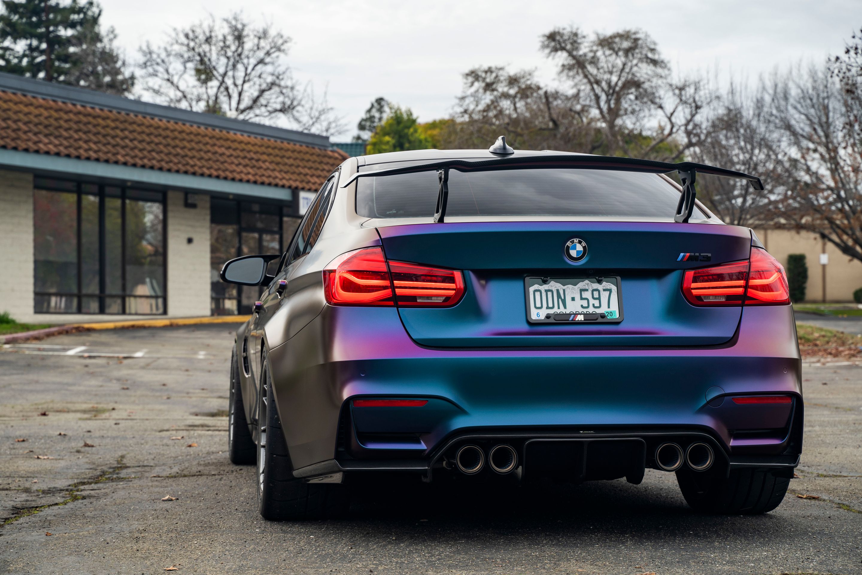 Purple BMW F80 M3 with 18" ARC-8 Apex wheels in Anthracite