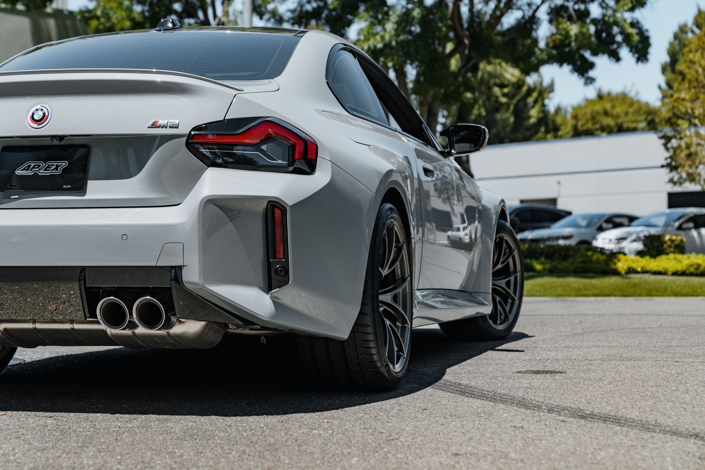 Grey BMW G87 M2 with 19"/20" VS-5RS Apex wheels in Anthracite