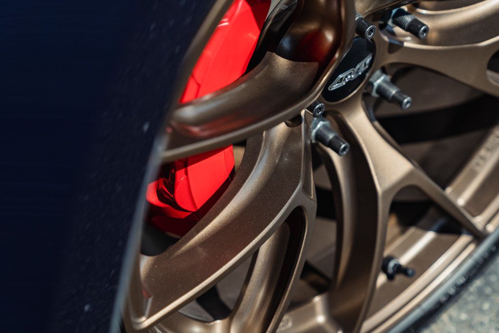 Blue Audi B9 S5 with 19" VS-5RS Apex wheels in Satin Bronze