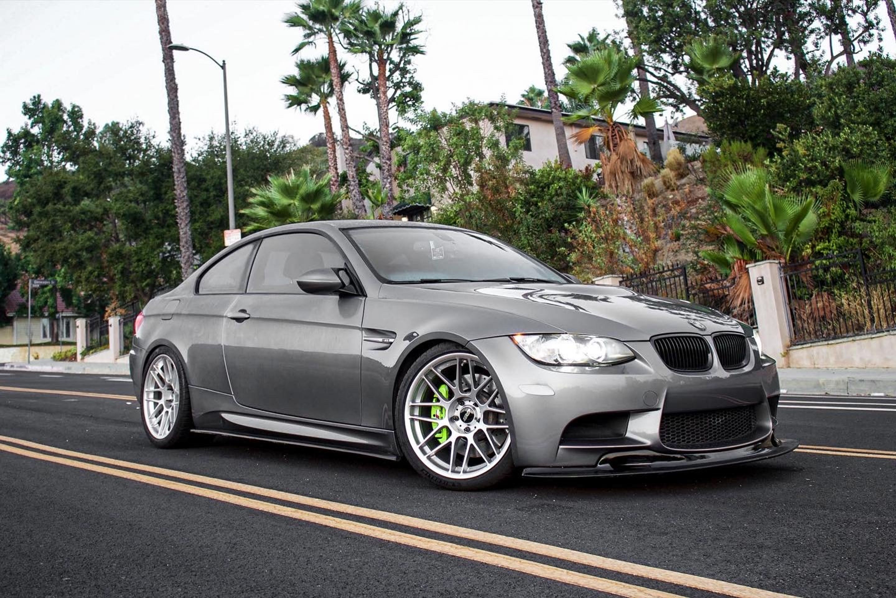 Grey BMW E92 Coupe M3 with 19" ARC-8 Apex wheels in Hyper Silver