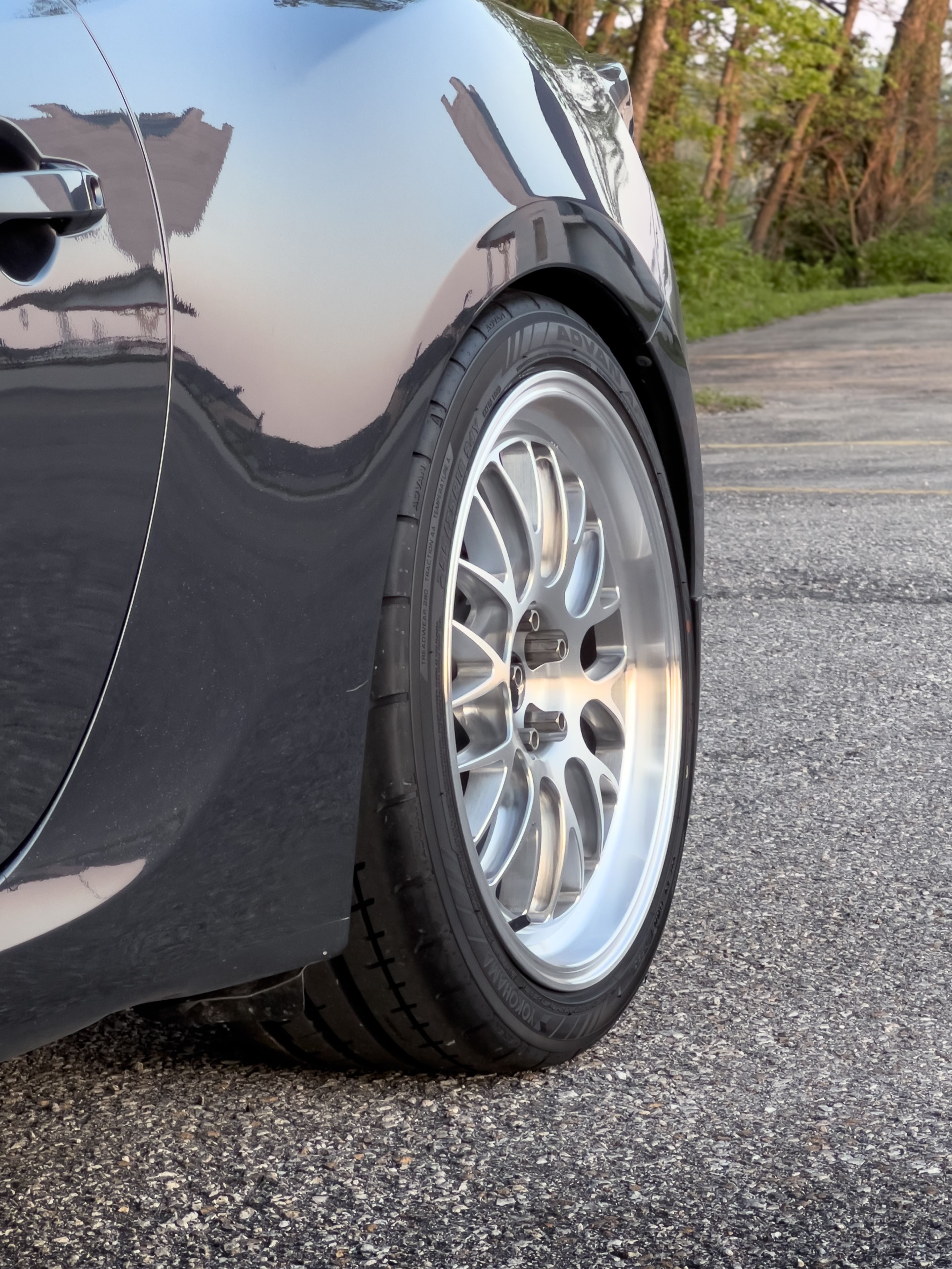 Grey Scion FR-S with 18" ML-10RT Apex wheels in Machined Lip Brushed Clear