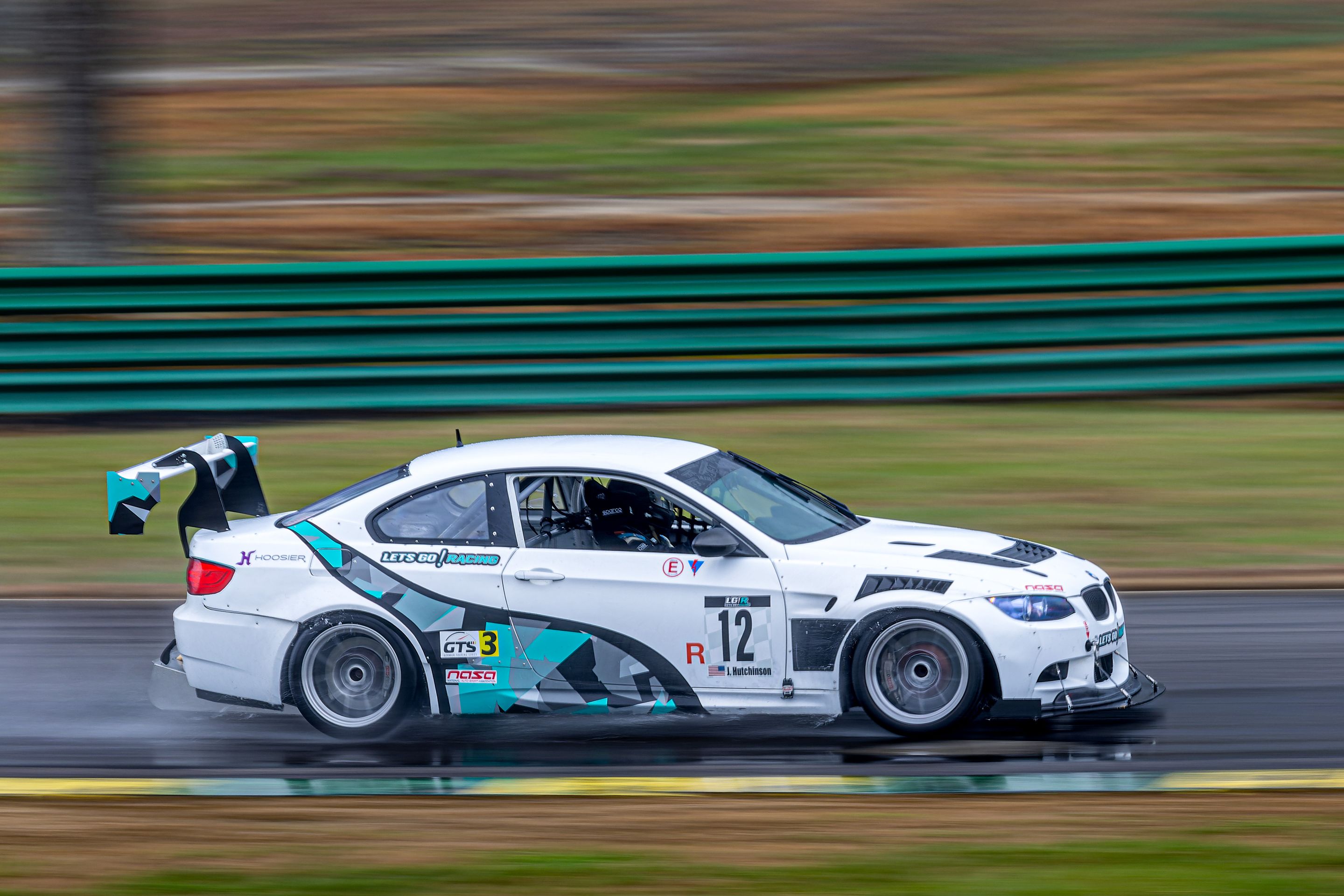 White BMW E92 Coupe M3 with 18" VS-5RS Apex wheels in Brushed Clear