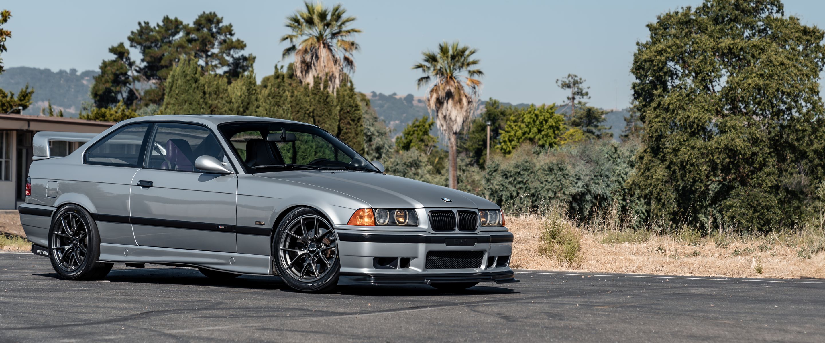 Silver BMW E36 M3 with 17" VS-5RS Apex wheels in Anthracite