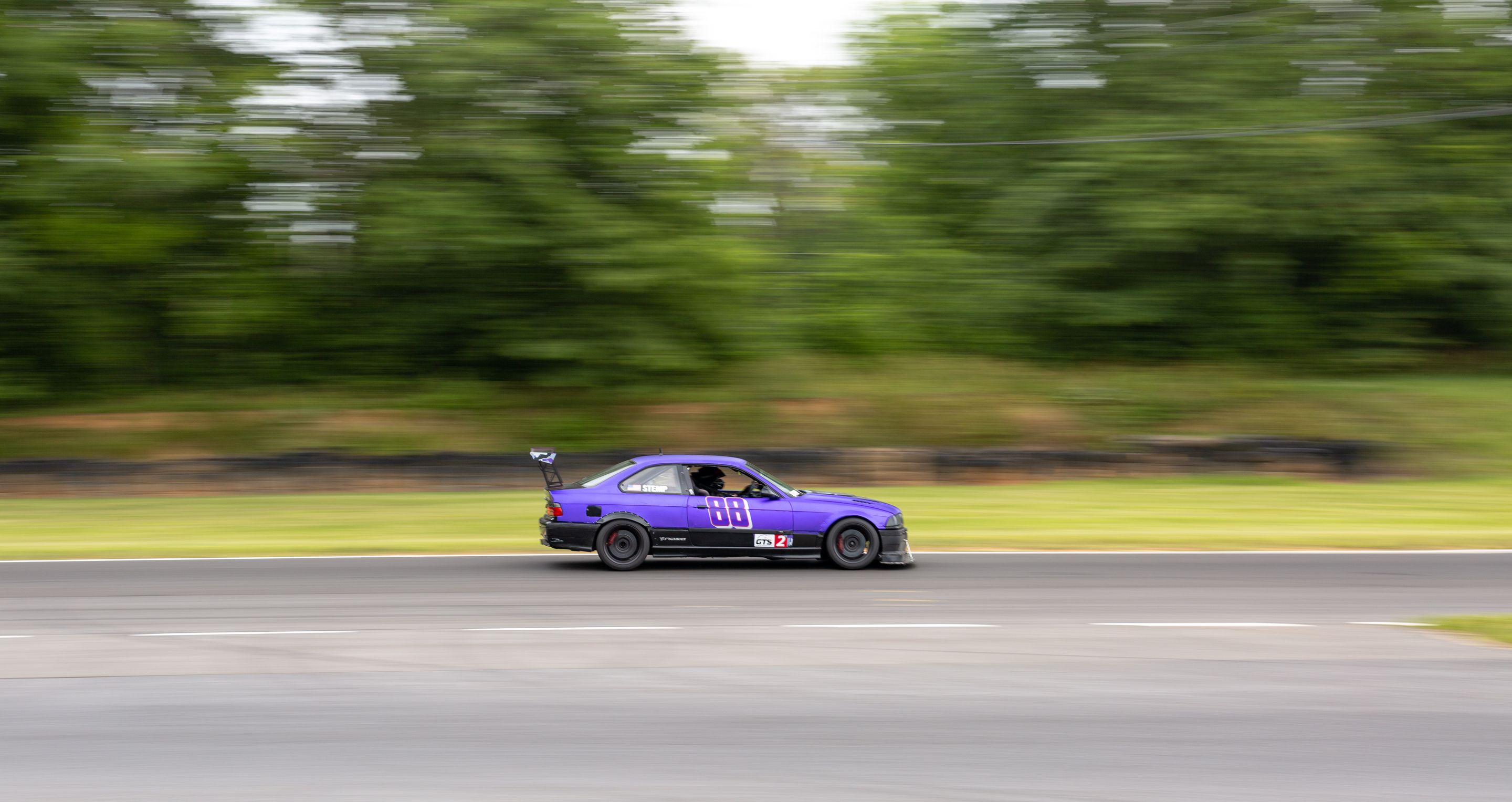 Purple BMW E36 3 Series with 17" ARC-8 Apex wheels in Satin Black