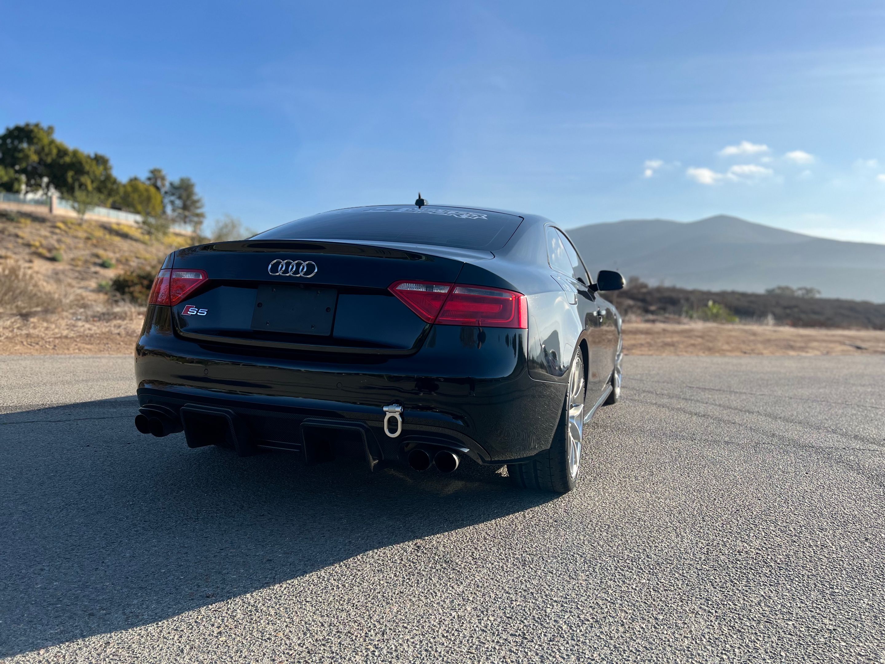 Black Audi B8 S5 with 19" VS-5RS Apex wheels in Brushed Clear