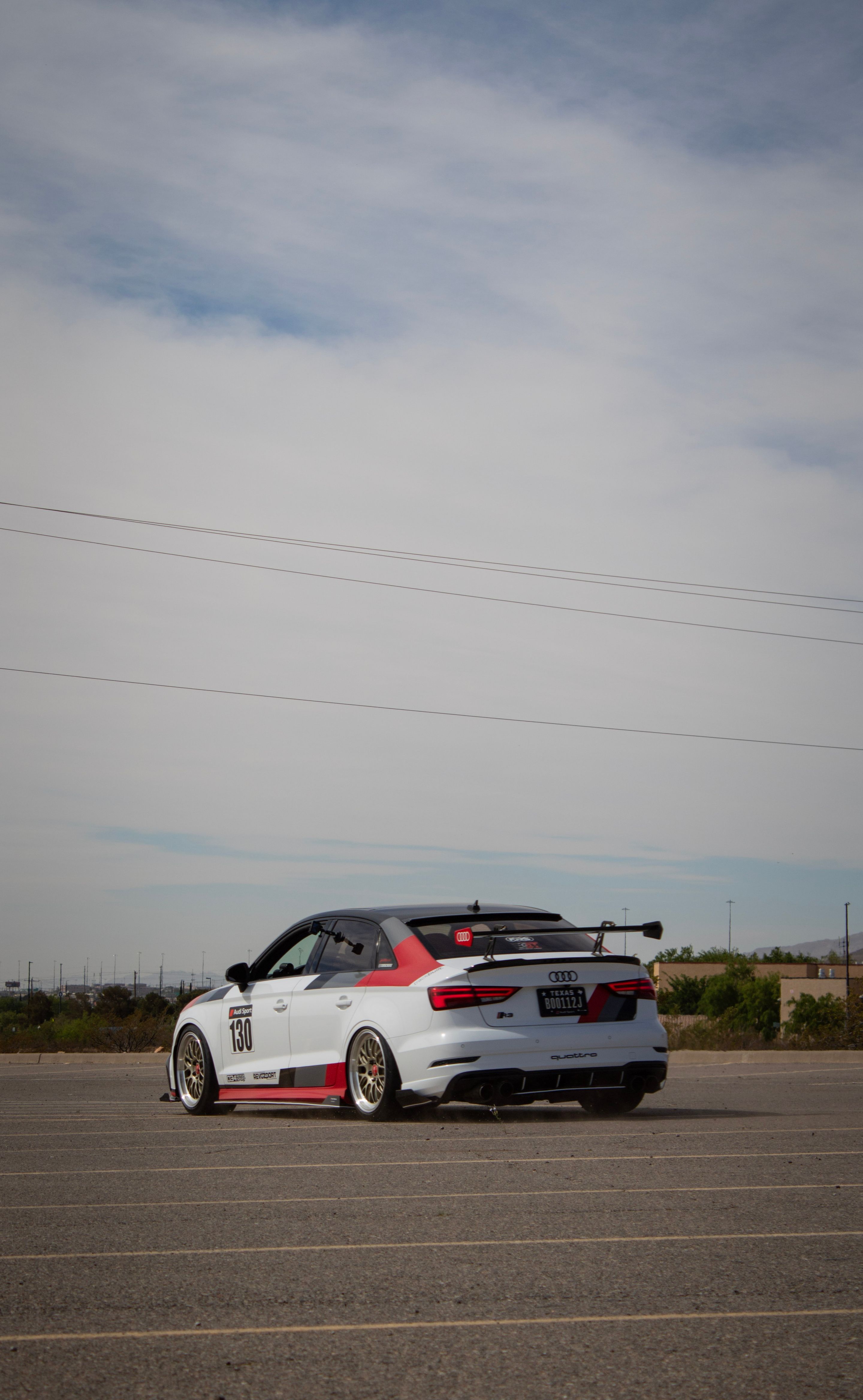 Race Livery Audi 8V A3 with 18" ML-10RT Apex wheels in Machined Lip Gloss Motorsport Gold