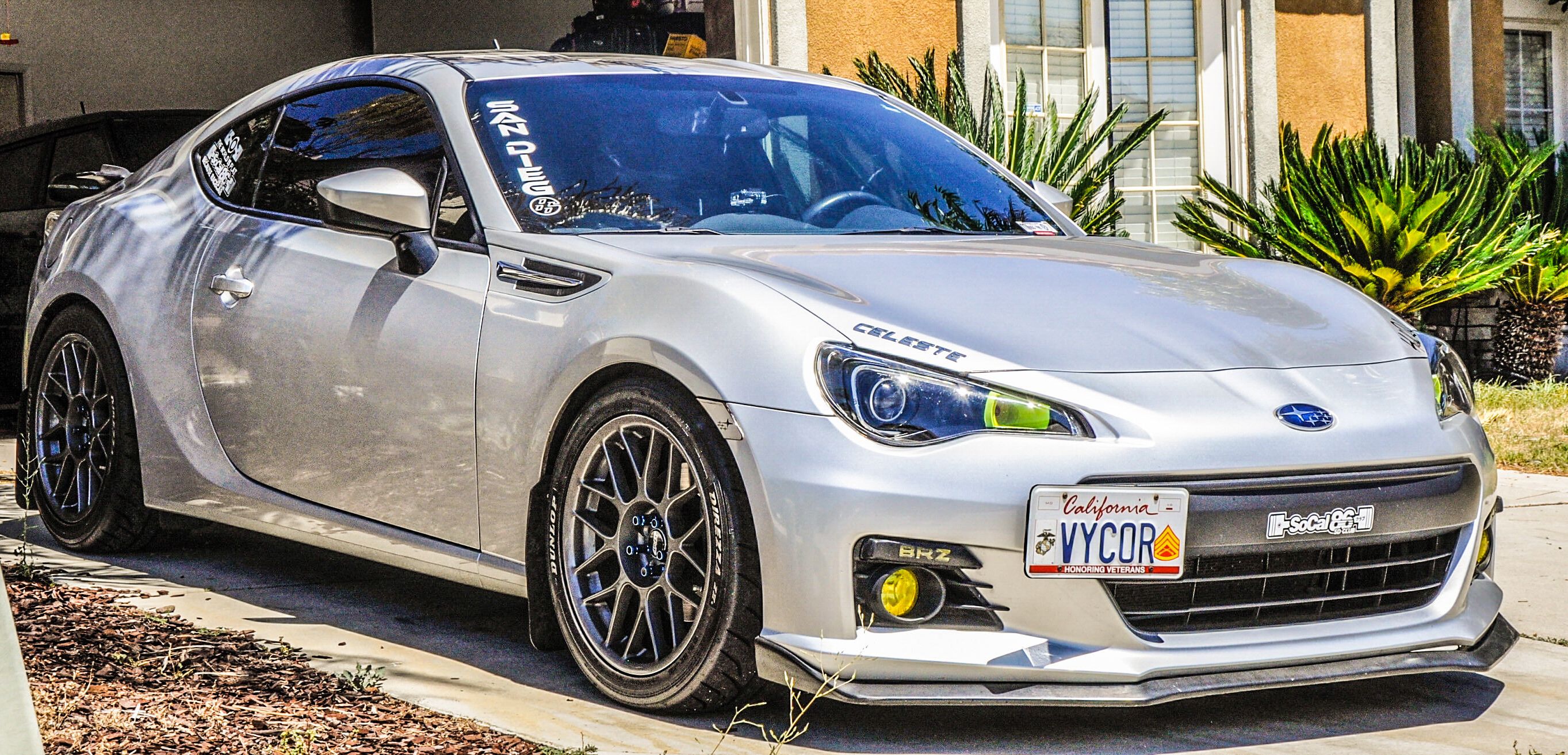 Silver Subaru ZC6 / Gen 1 BRZ with 17" ARC-8 Apex wheels in Anthracite