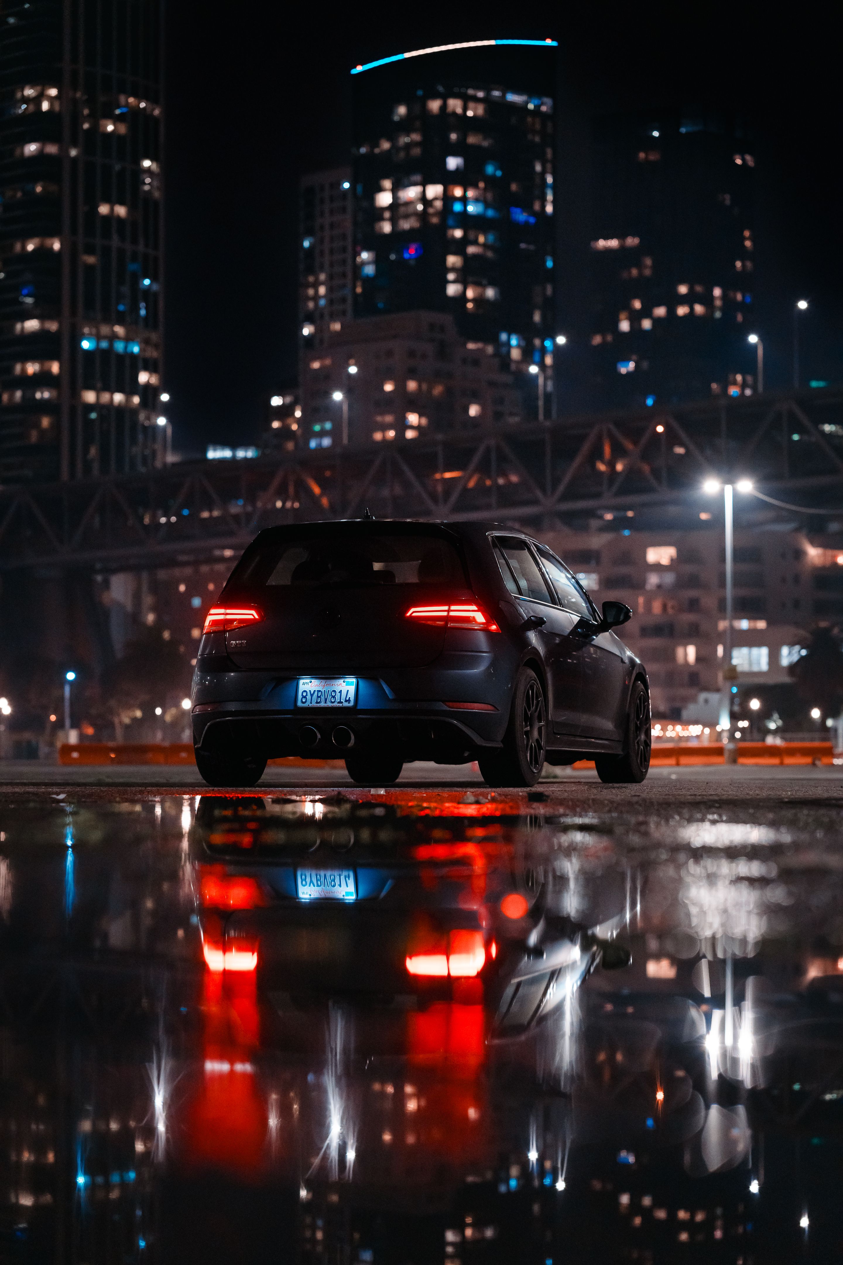 Black VW MK7 GTI with 17" SM-10 Apex wheels in Anthracite