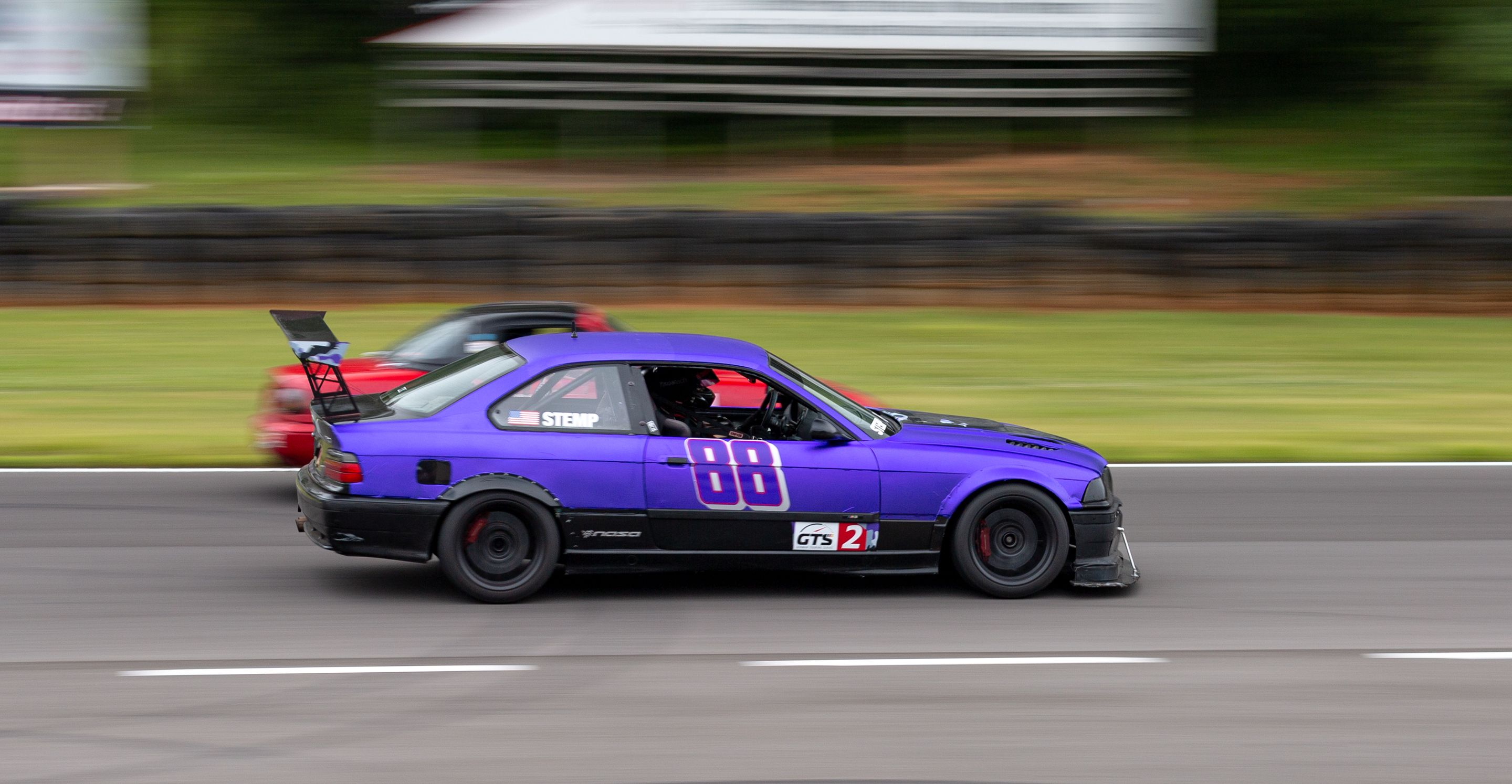 Purple BMW E36 3 Series with 17" ARC-8 Apex wheels in Satin Black