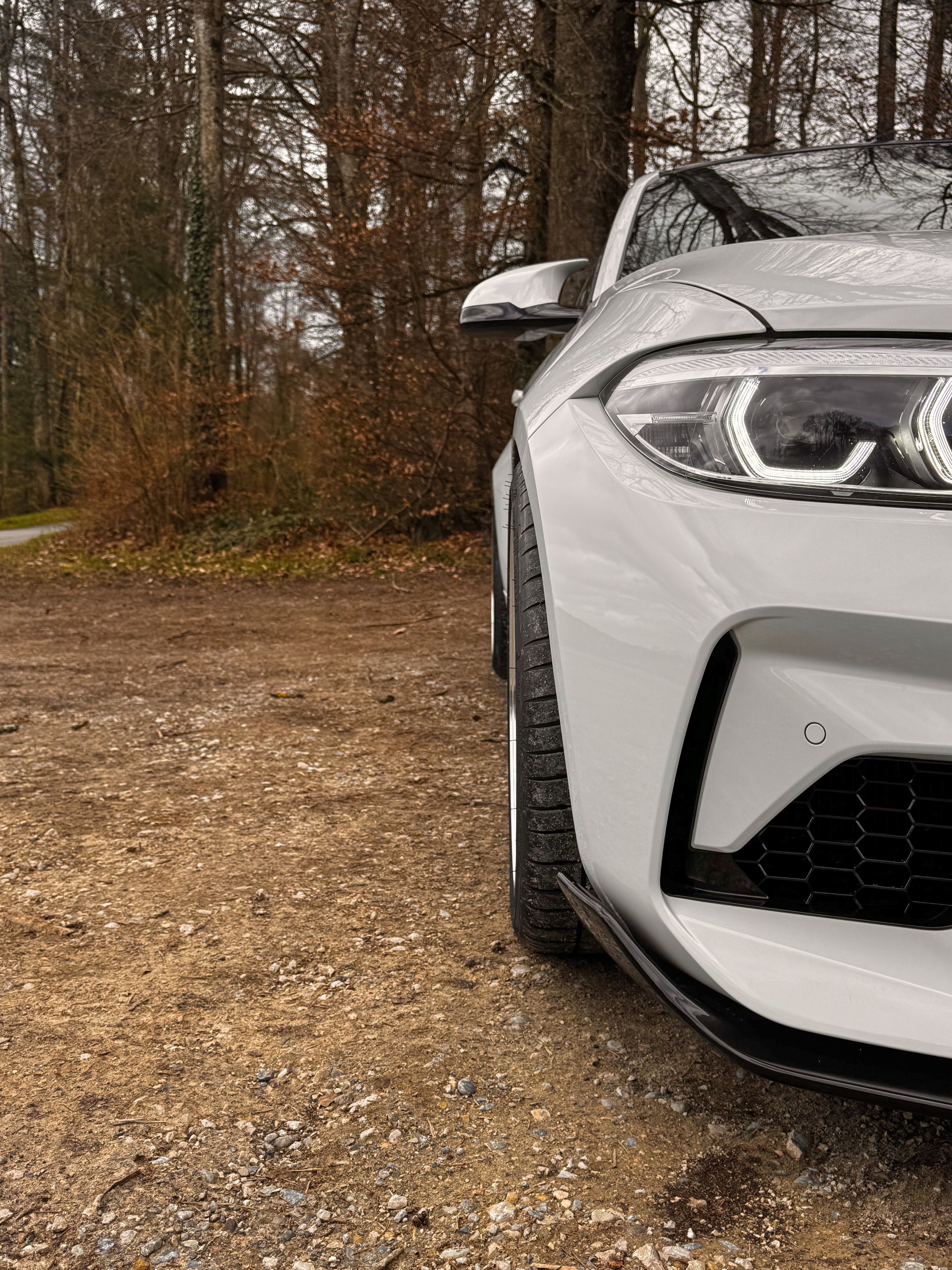 White BMW F87 M2 with 19" ML-10RT Apex wheels in Machined Lip Brushed Clear