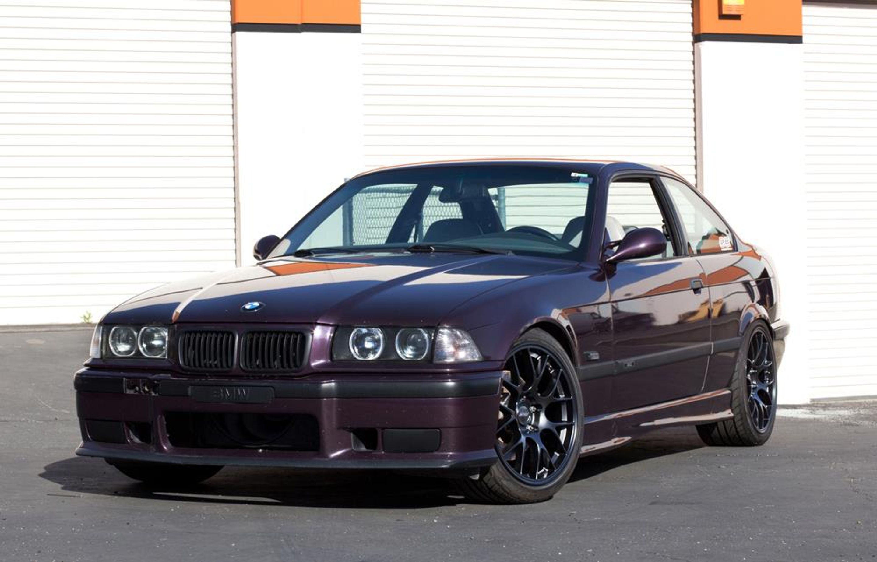 Purple BMW E36 M3 with 18" EC-7 Apex wheels in Satin Black