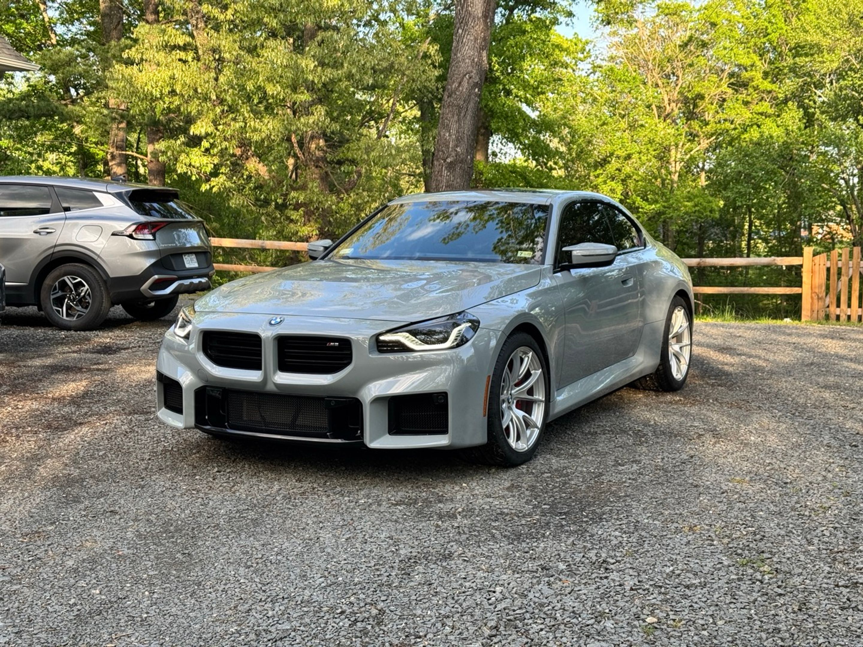 Grey BMW G87 M2 with 19" VS-5 Apex wheels in Race Silver