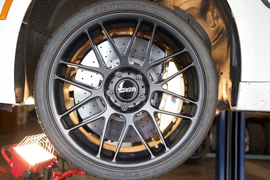 White BMW F80 M3 with 19" ARC-8 Apex wheels in Satin Black