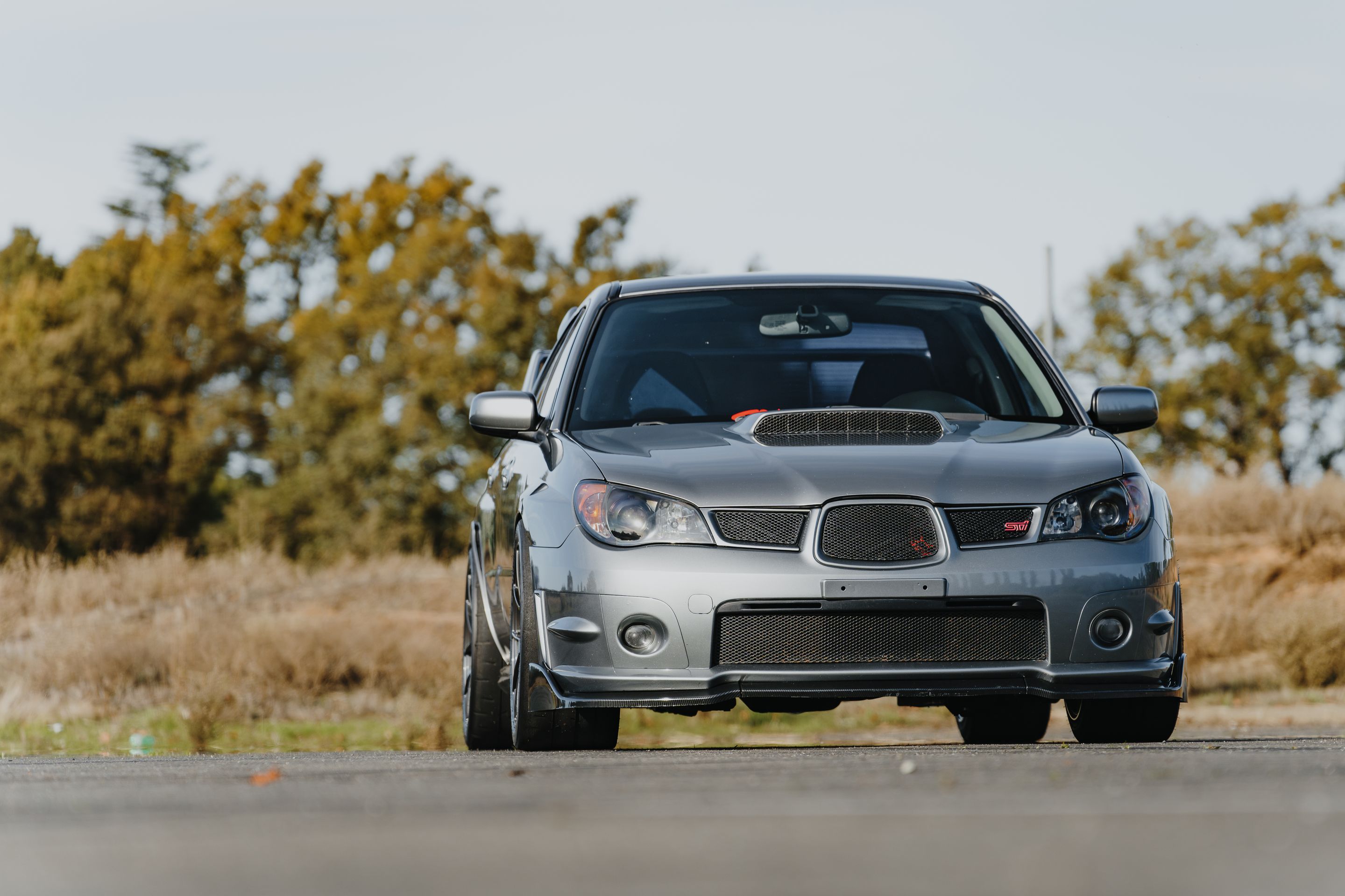 Silver Subaru GD WRX STI with 18" VS-5RS Apex wheels in Anthracite
