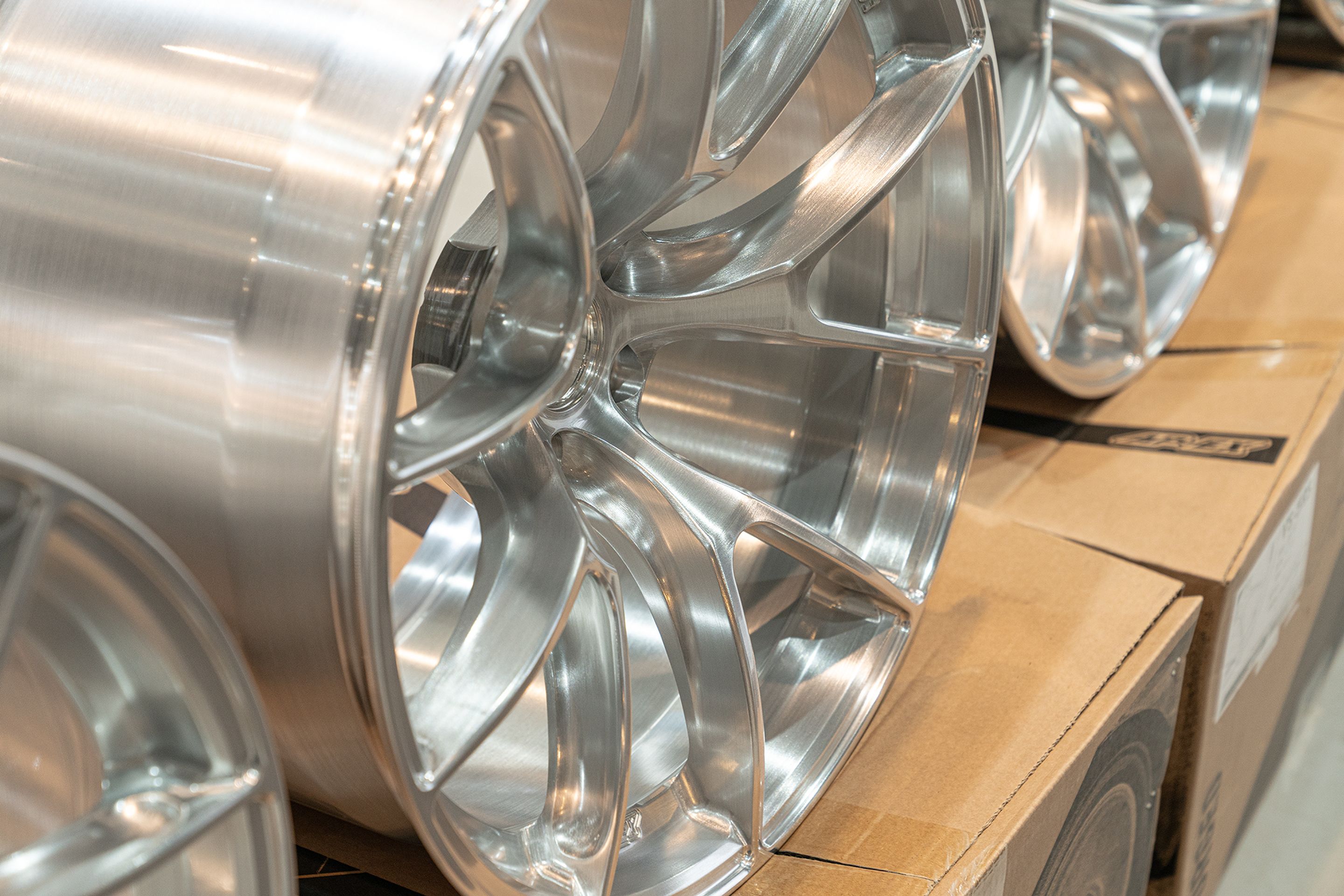 Grey BMW G80 M3 with 19" VS-5RS Apex wheels in Brushed Clear