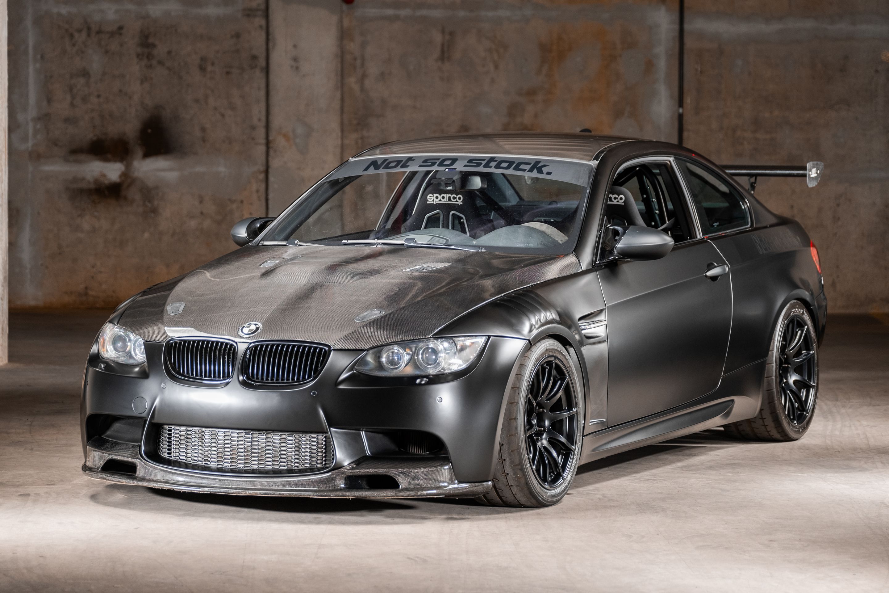 Black BMW E92 Coupe M3 with 18" SM-10 Apex wheels in Satin Black