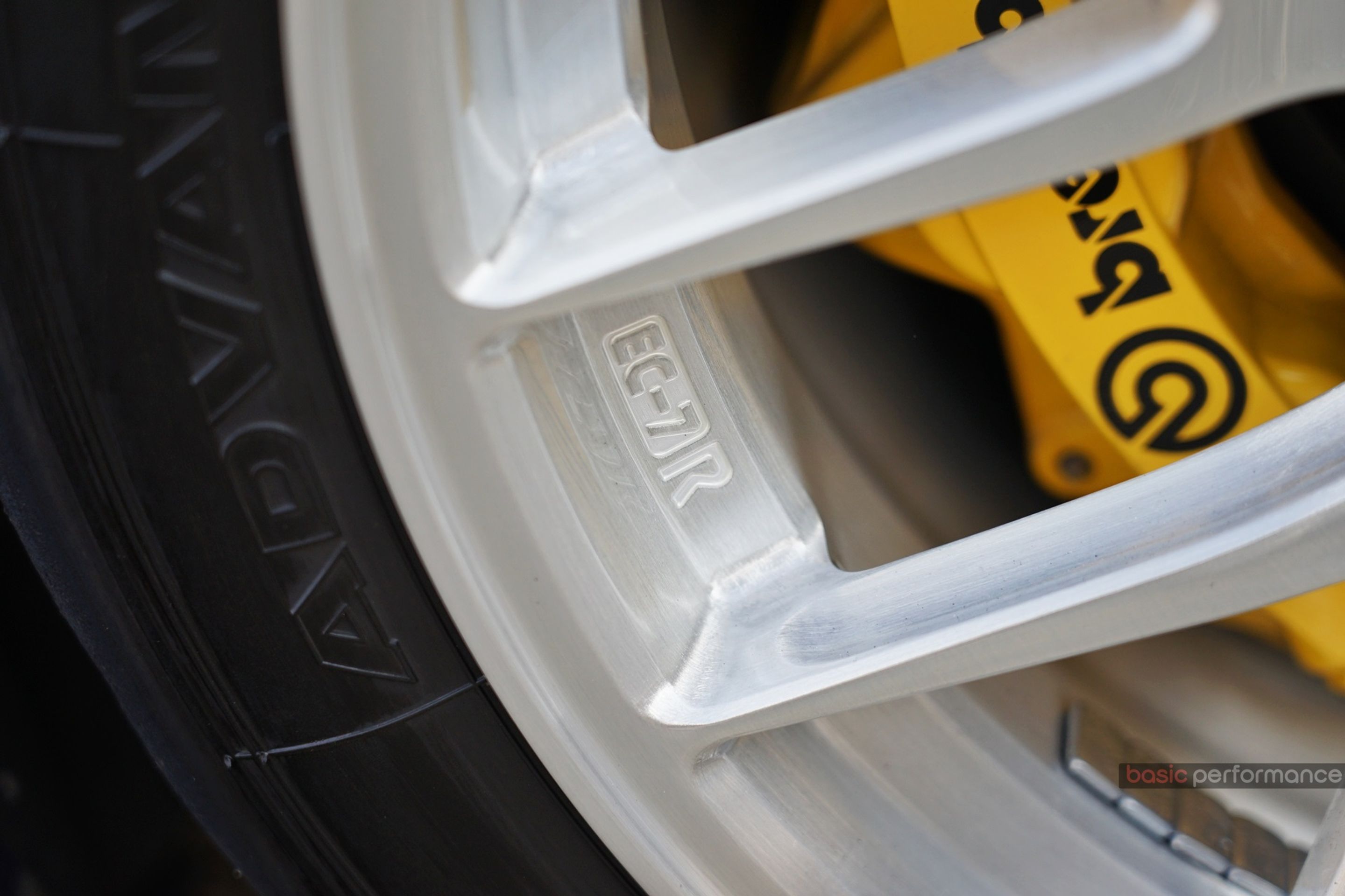 Blue BMW F80 M3 with 18" EC-7R Apex wheels in Brushed Clear