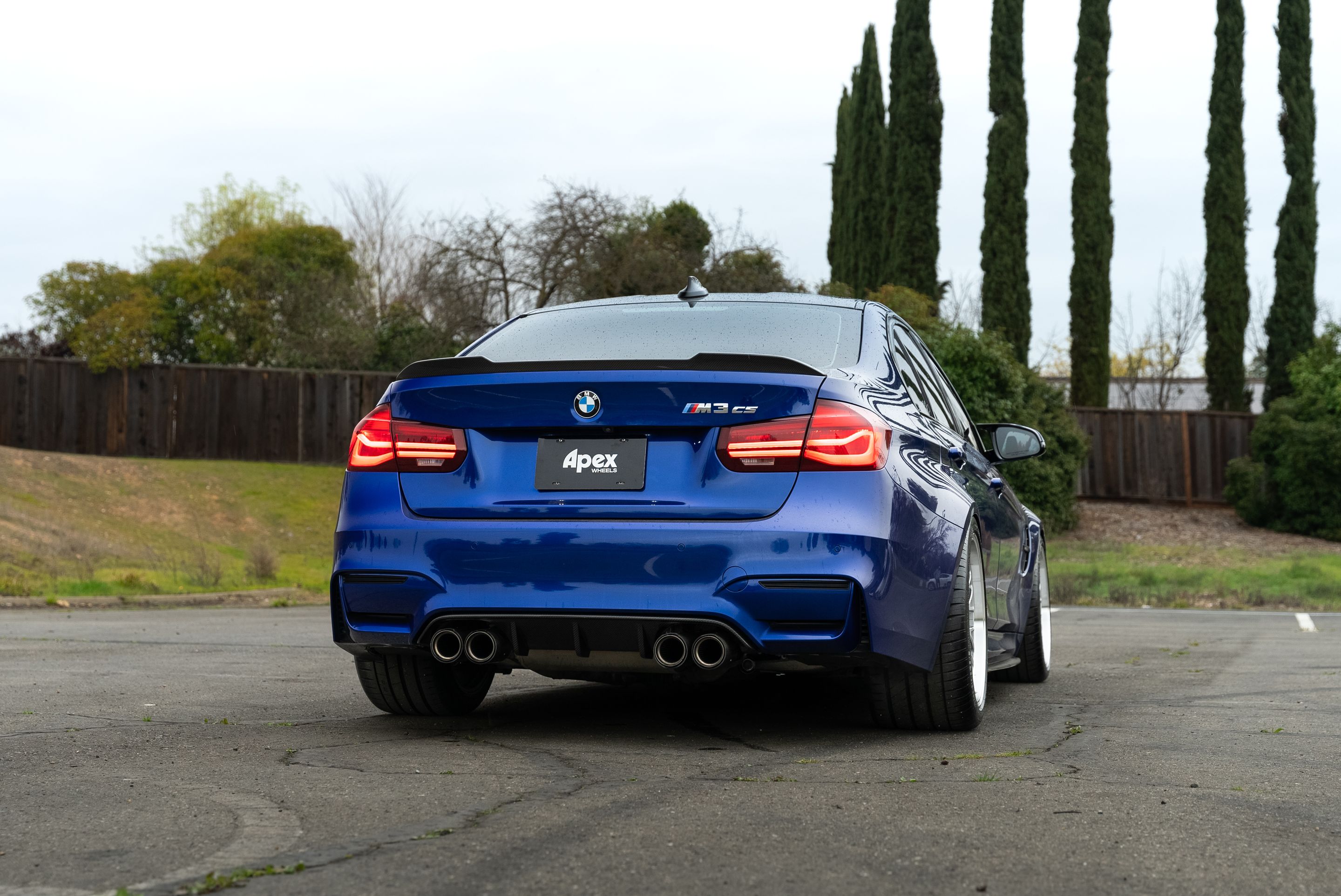 Blue BMW F80 M3 with 19" ML-10RT Apex wheels in Machined Lip Race Silver