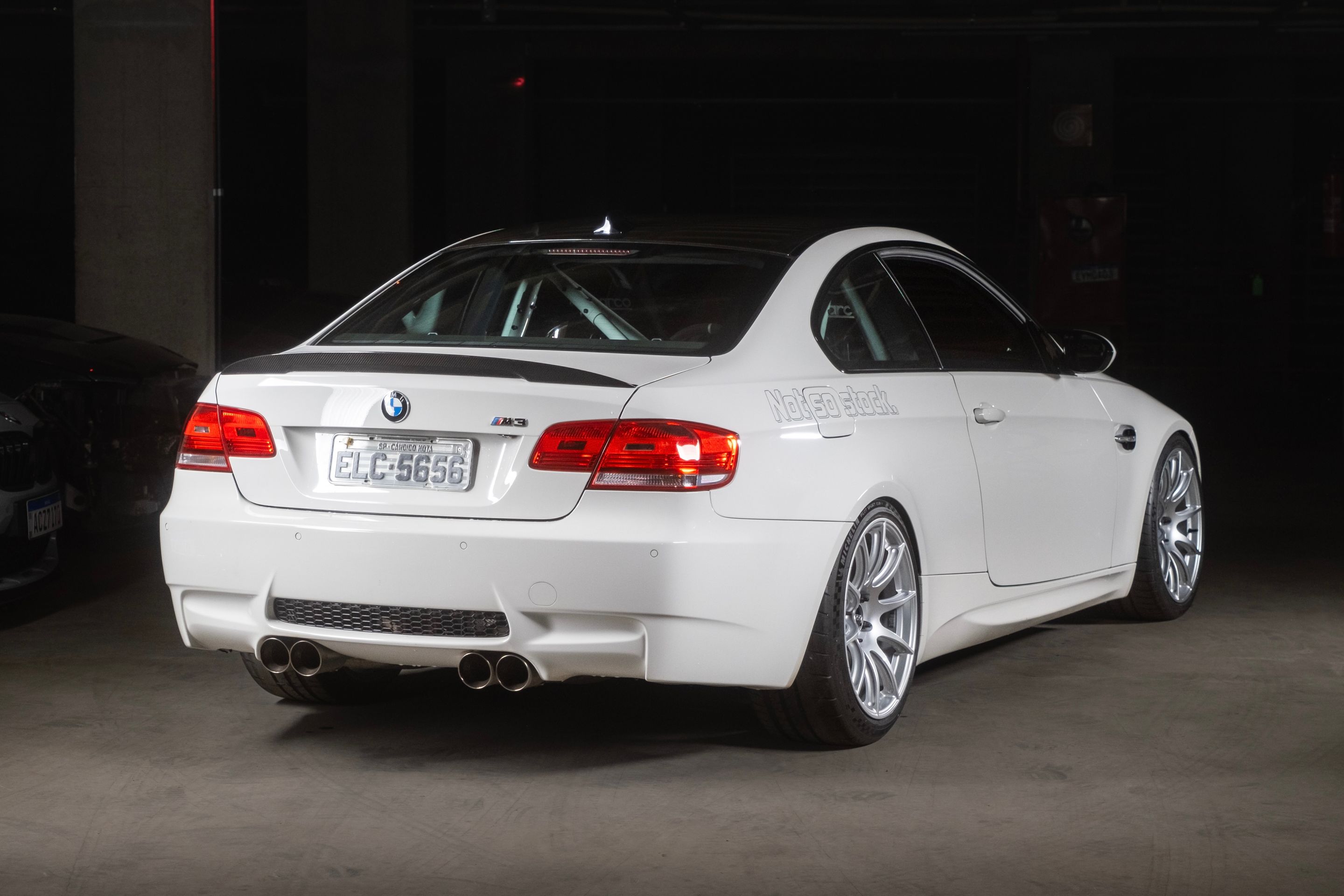 White BMW E92 Coupe M3 with 19" SM-10 Apex wheels in Race Silver
