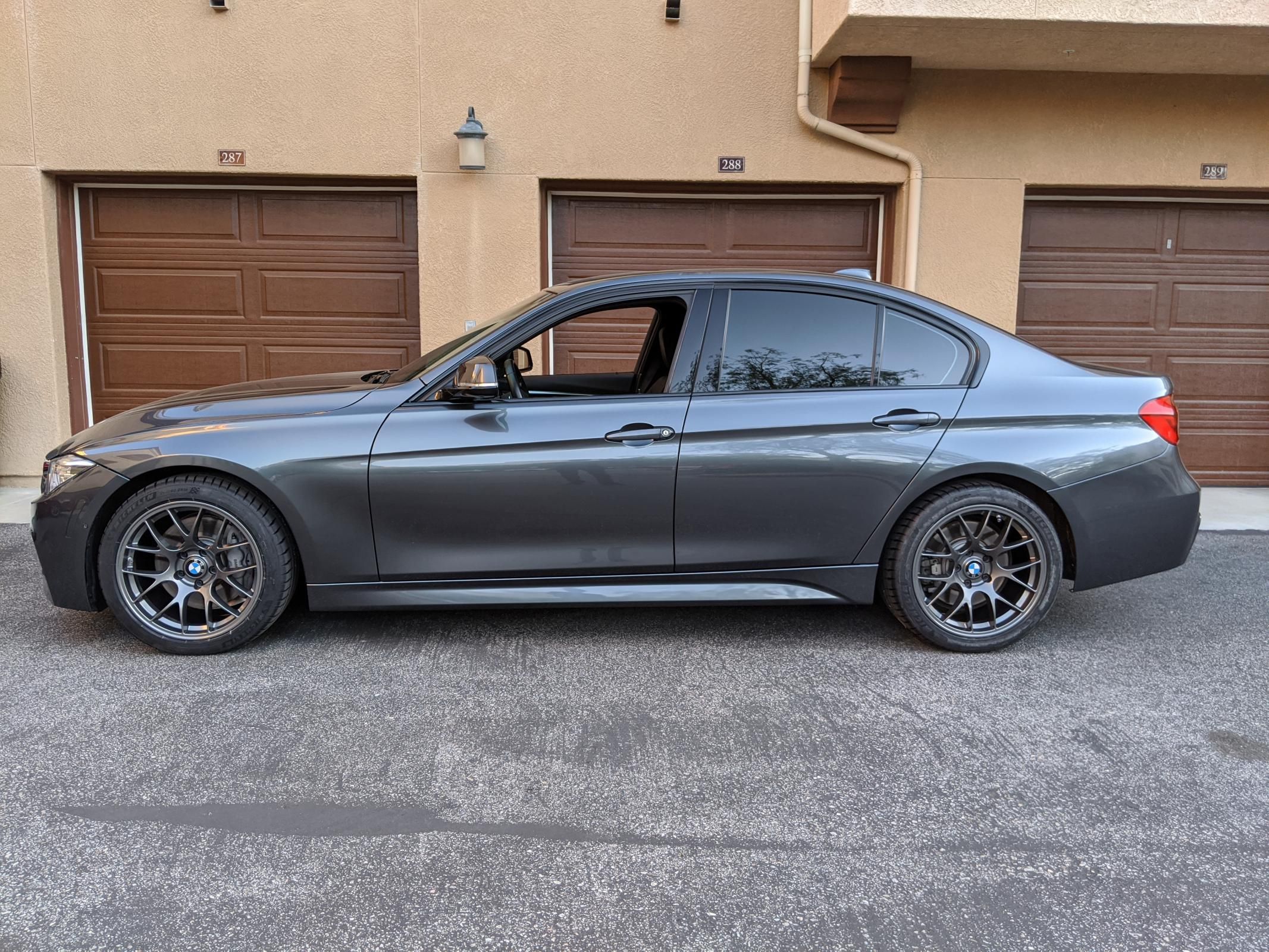 Grey BMW F30 Sedan 3 Series with 18" EC-7 Apex wheels in Anthracite