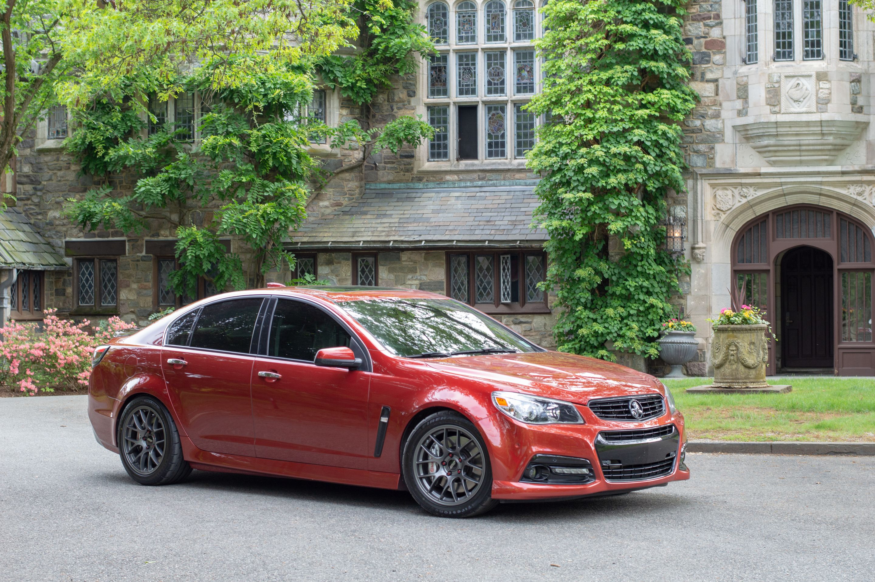 Orange Chevrolet SS with 18" EC-7 Apex wheels in Anthracite