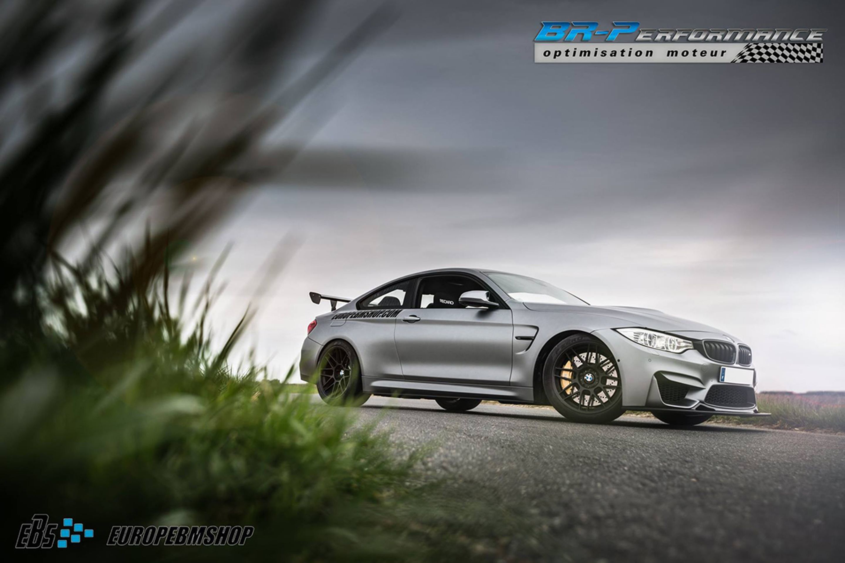 Grey BMW F82 Coupe M4 with 19" ARC-8 Apex wheels in Satin Black