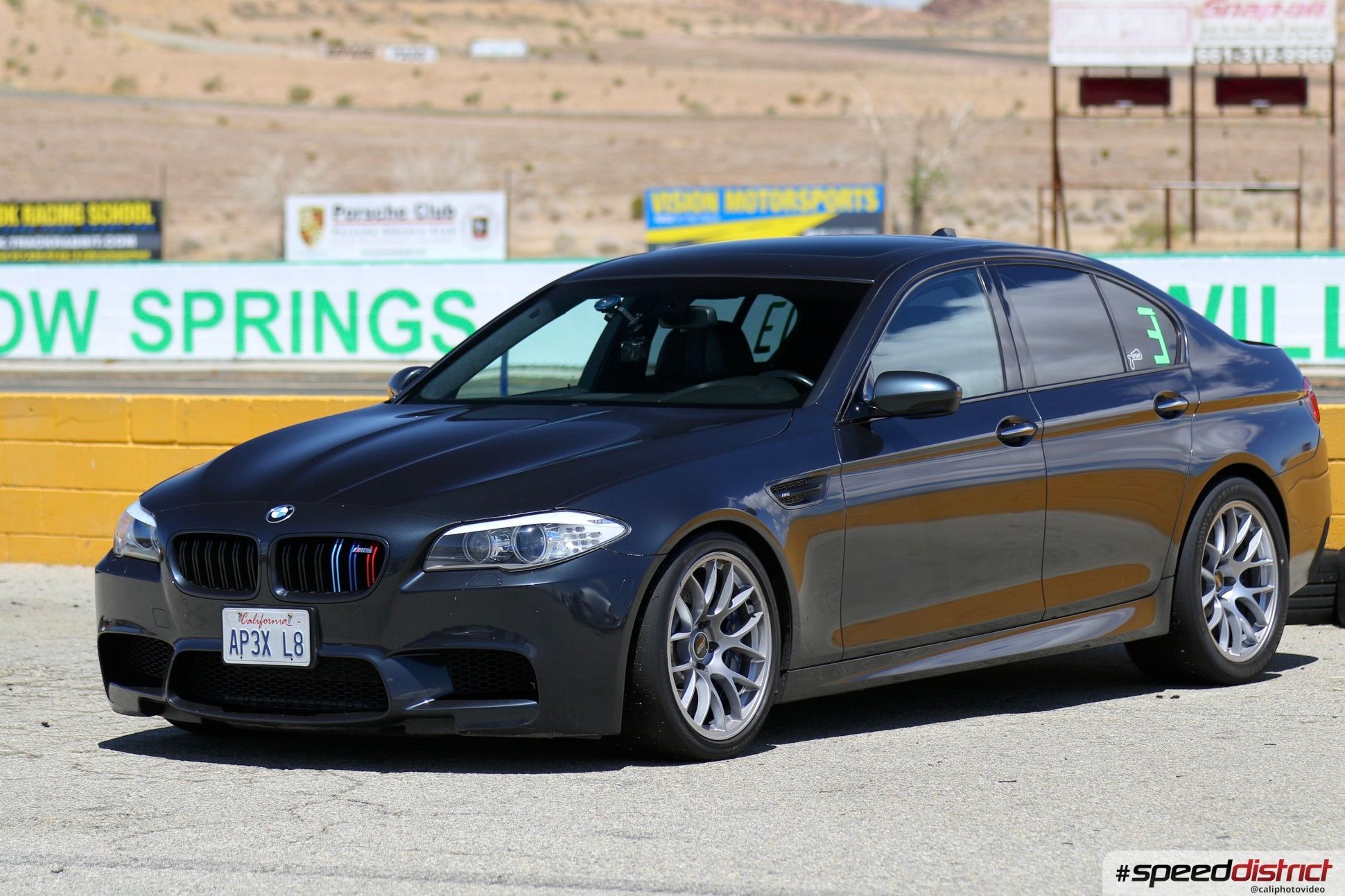 Grey BMW F10 M5 with 19" EC-7 Apex wheels in Race Silver