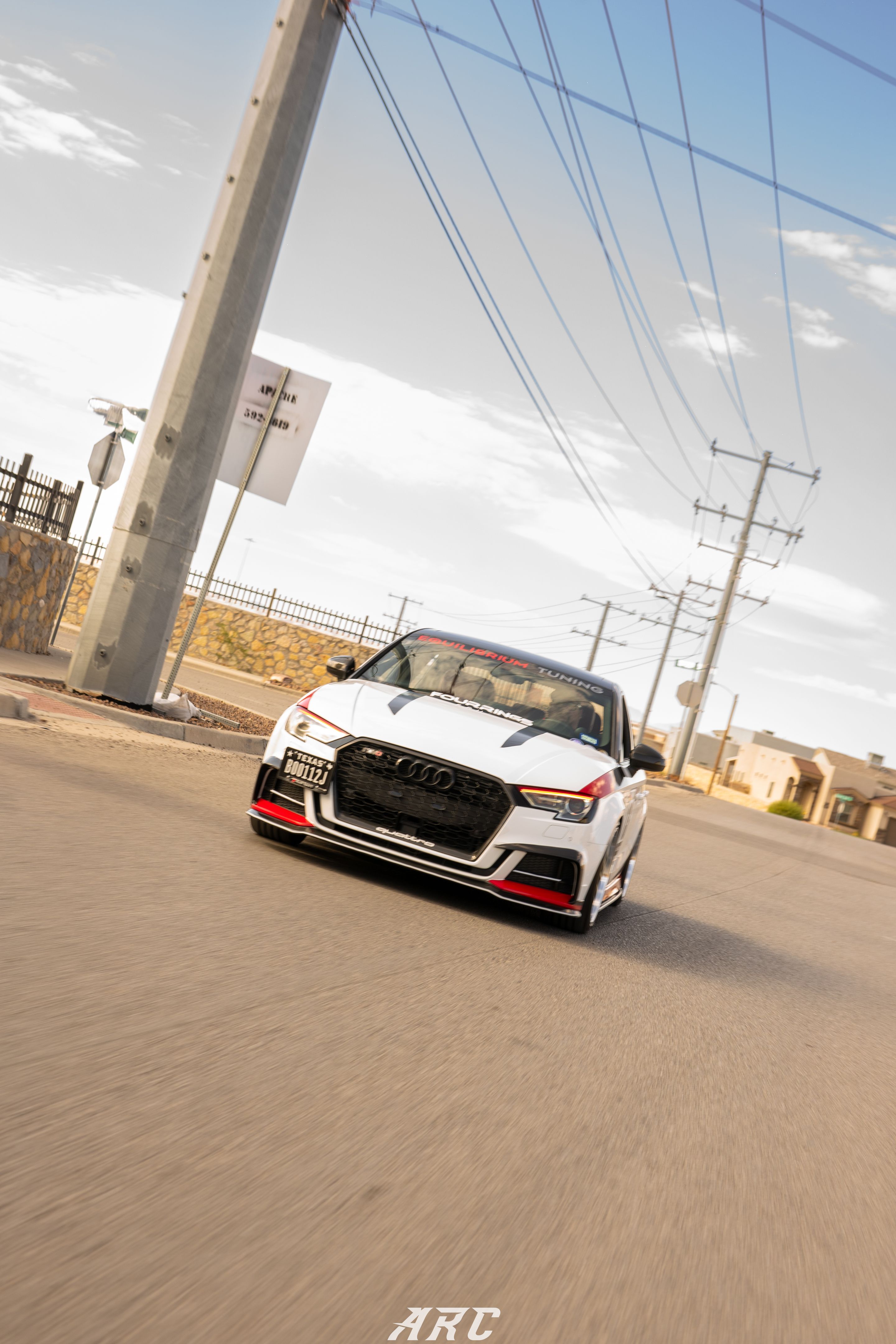 Race Livery Audi 8V A3 with 18" ML-10RT Apex wheels in Machined Lip Gloss Motorsport Gold