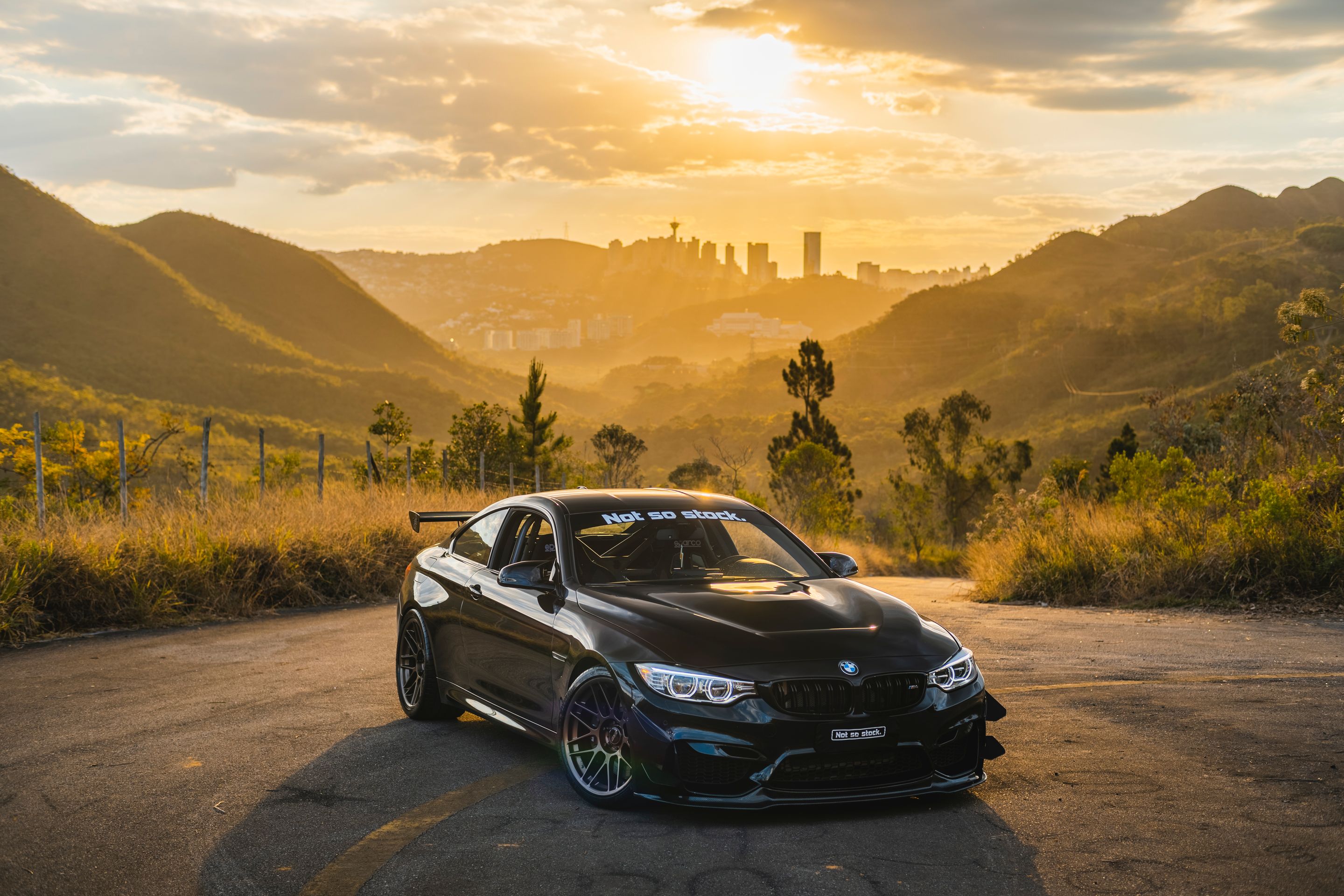 Black BMW F82 Coupe M4 with 19" ARC-8 Apex wheels in Satin Bronze