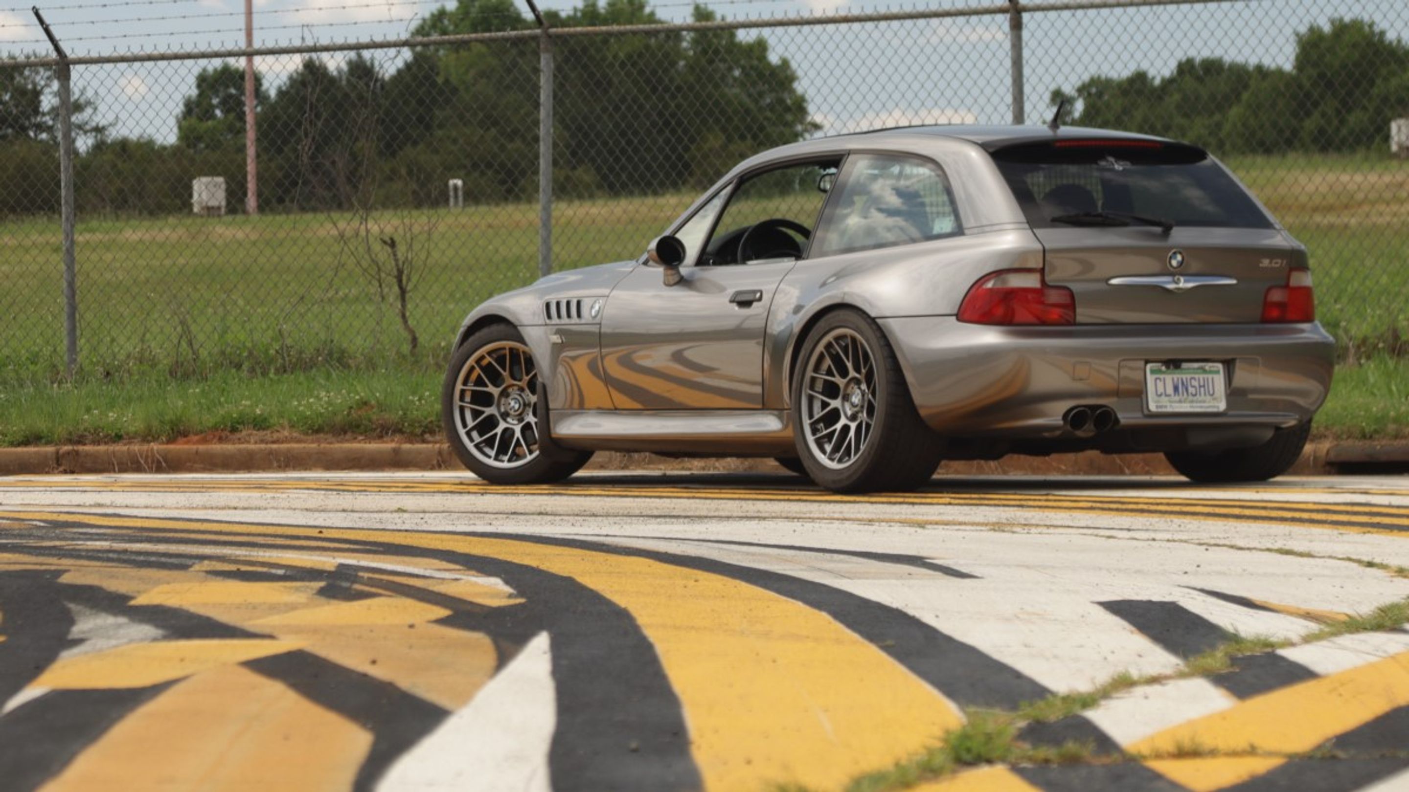 Silver BMW E36/8 Coupe Z3 with 17" ARC-8 Apex wheels in Hyper Black
