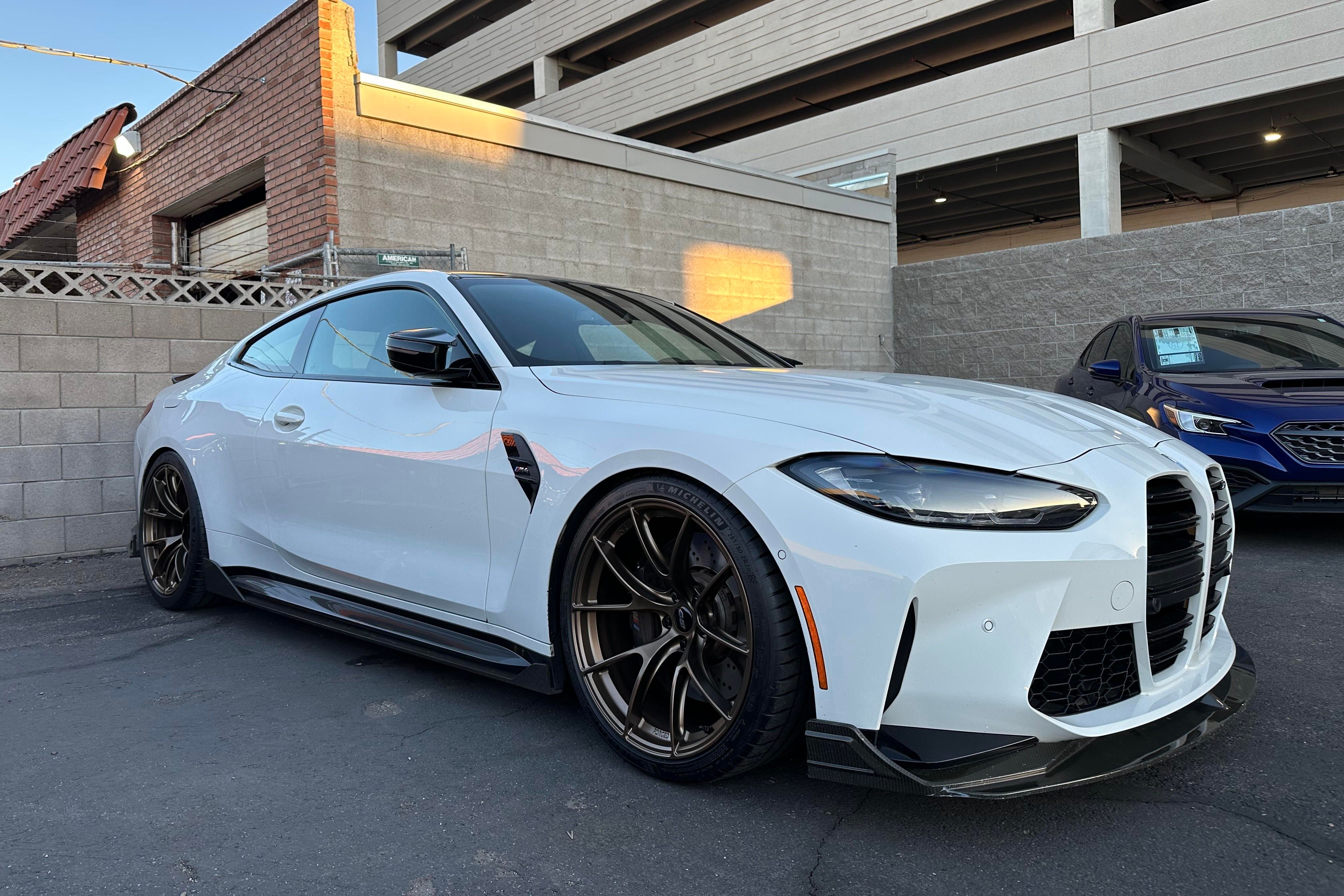 White BMW M4 - VS-5RS in Satin Bronze
