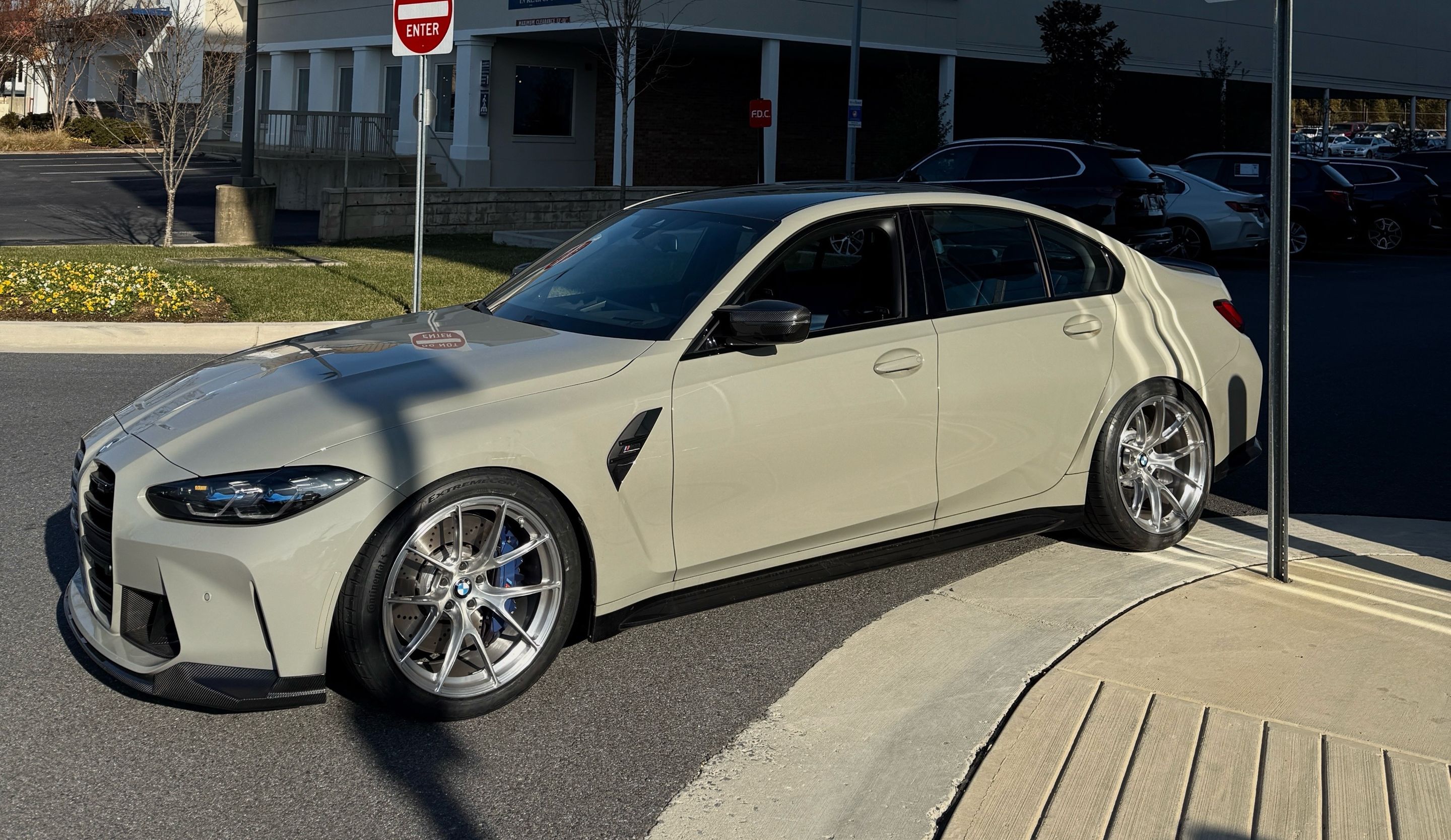 Grey BMW G80 M3 with 19" VS-5RS Apex wheels in Brushed Clear