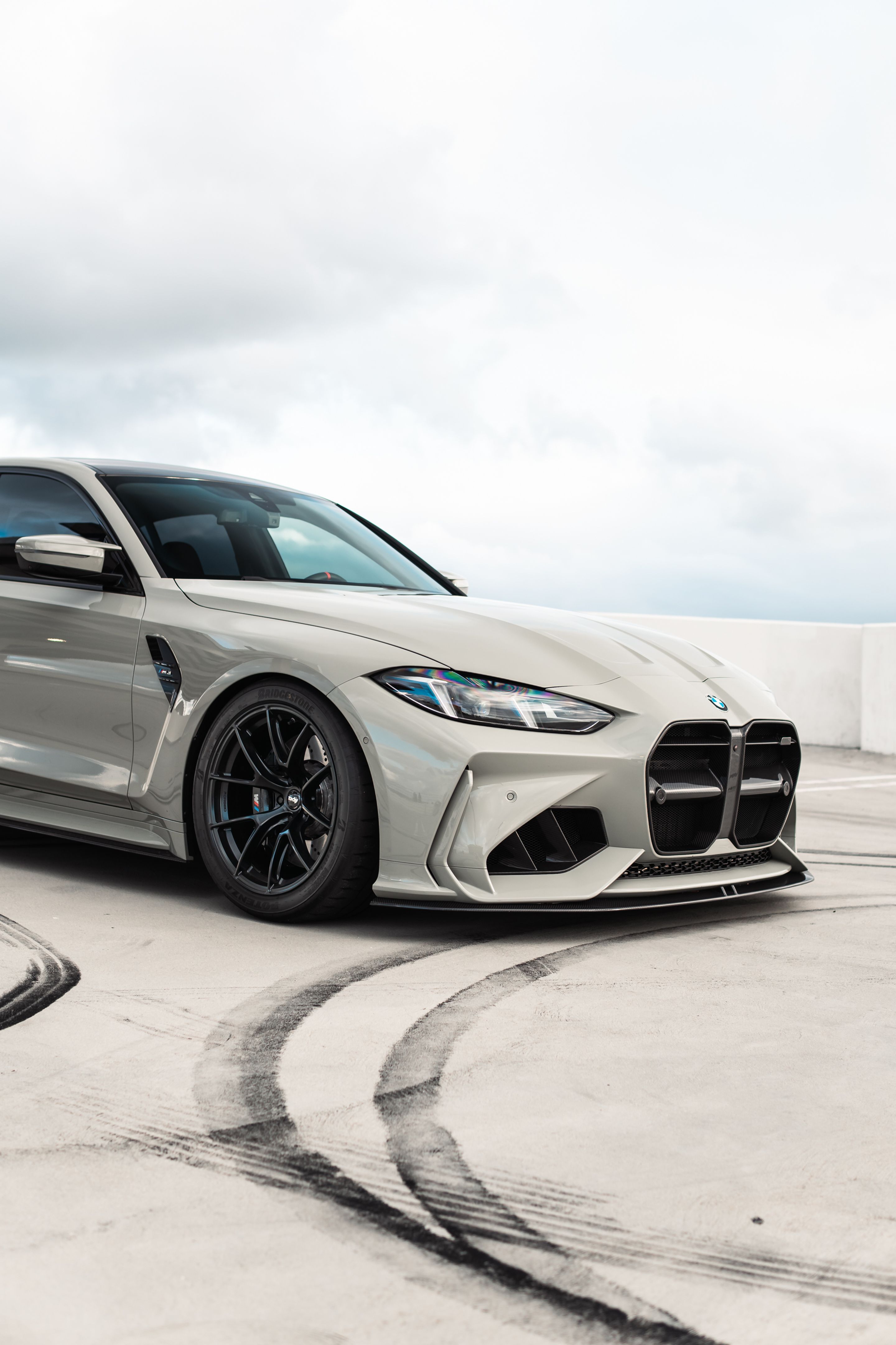 Grey BMW G80 M3 with 19" VS-5RS Apex wheels in Satin Black