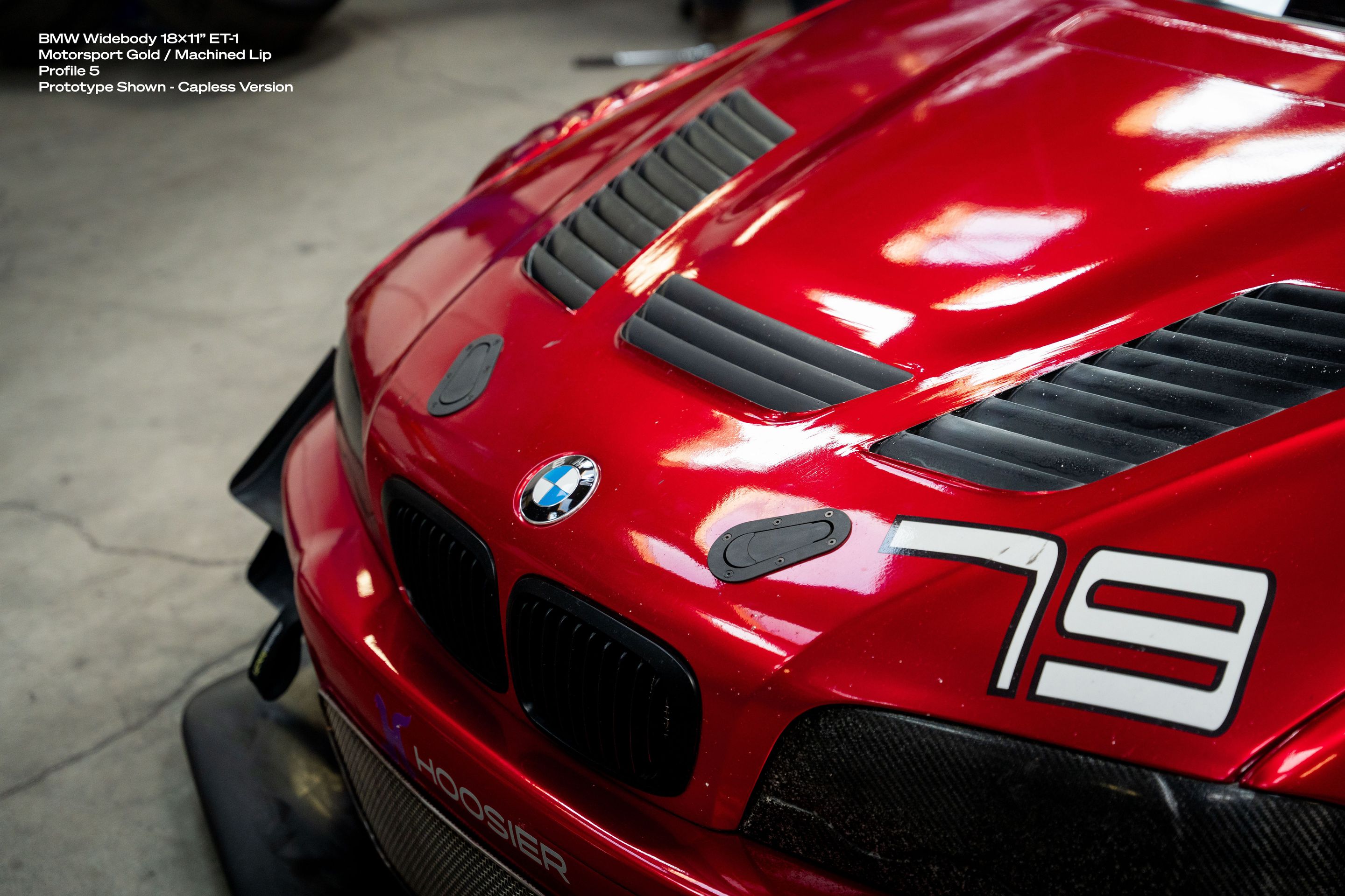 Red BMW E46 M3 with 18" ML-10RT Apex wheels in Machined Lip Gloss Motorsport Gold