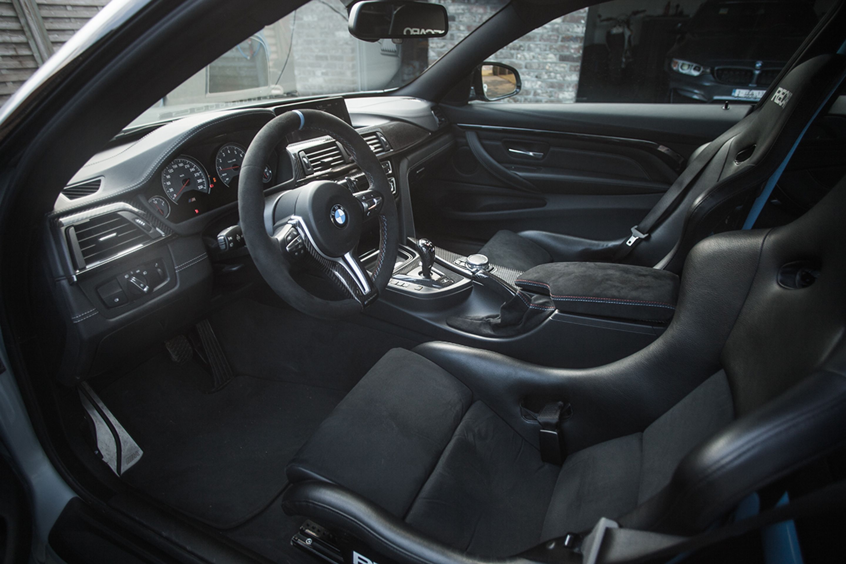 Silver BMW F82 Coupe M4 with 18" SM-10 Apex wheels in Satin Black