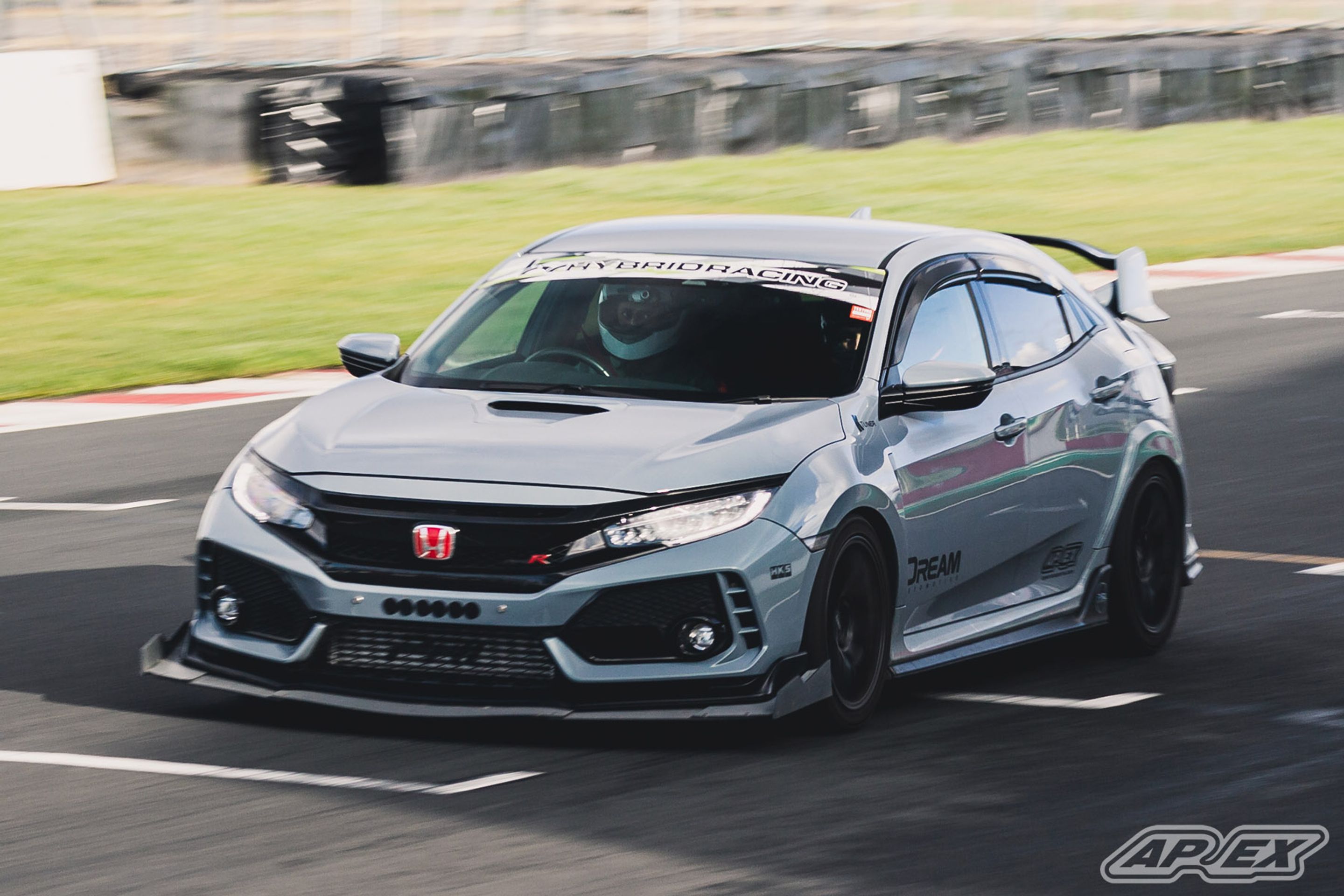 Grey Honda FK8 Civic Type-R with 18" EC-7 Apex wheels in Satin Black