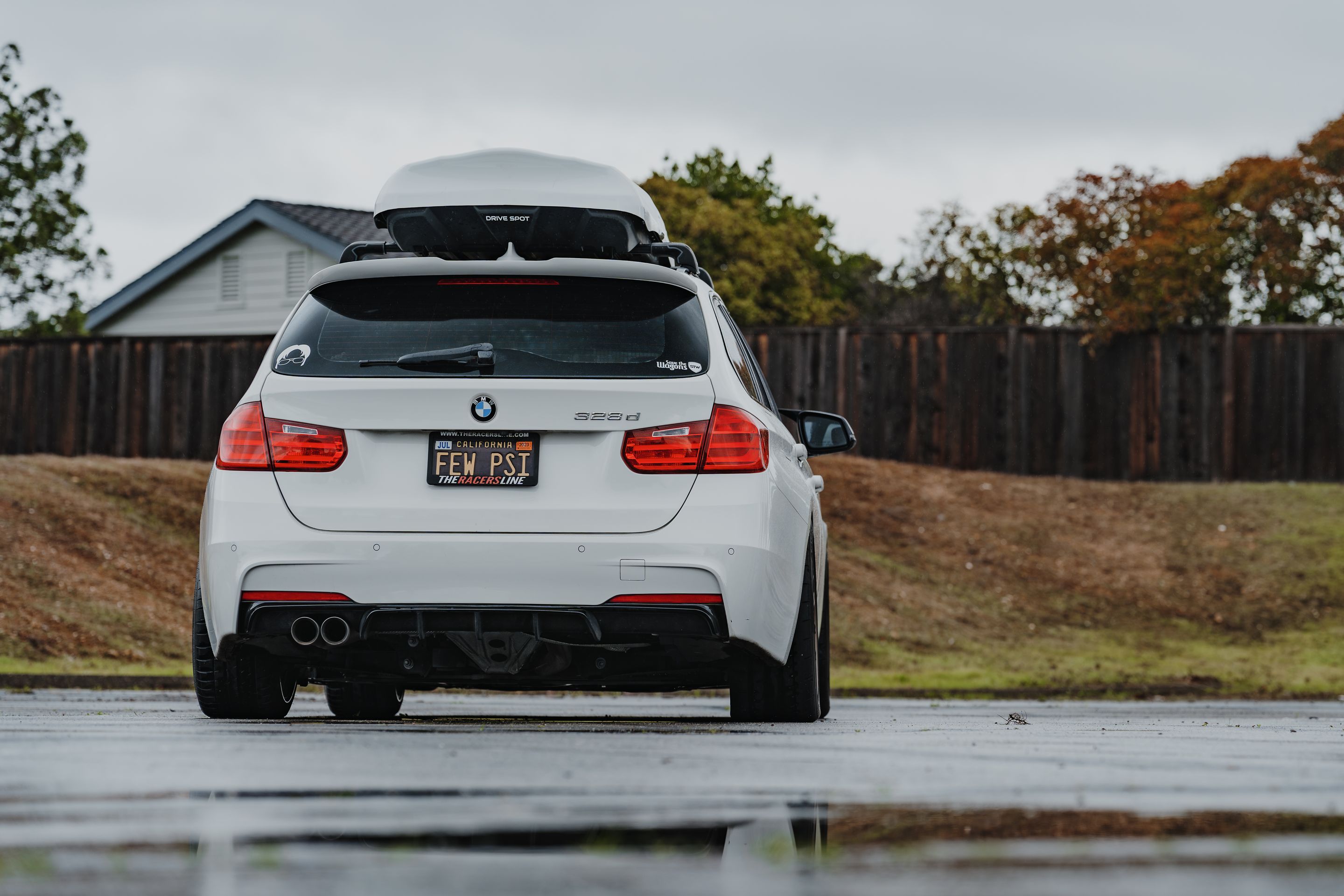 White BMW F31 Wagon 3 Series with 18" EC-7 Apex wheels in Satin Bronze