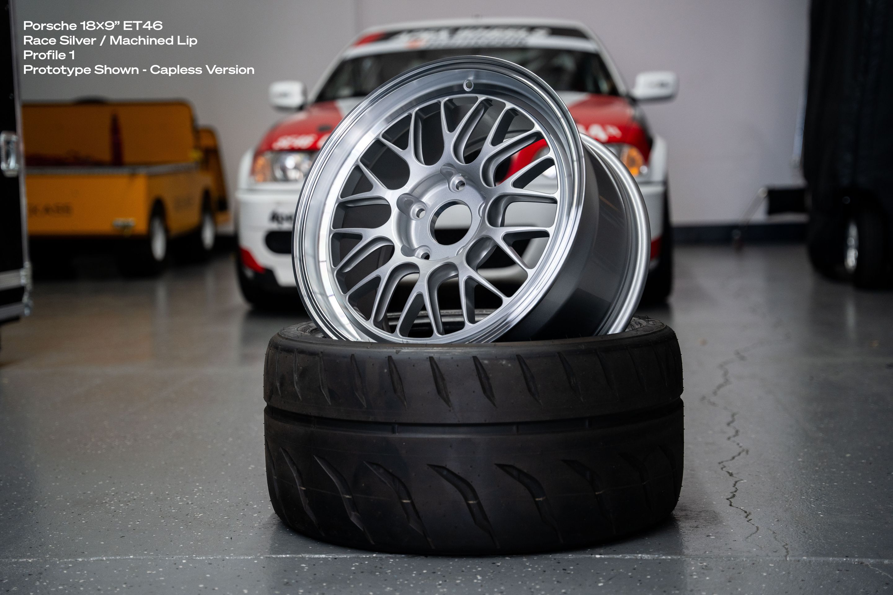 White Porsche 987 Cayman S with 18" ML-10RT Apex wheels in Race Silver