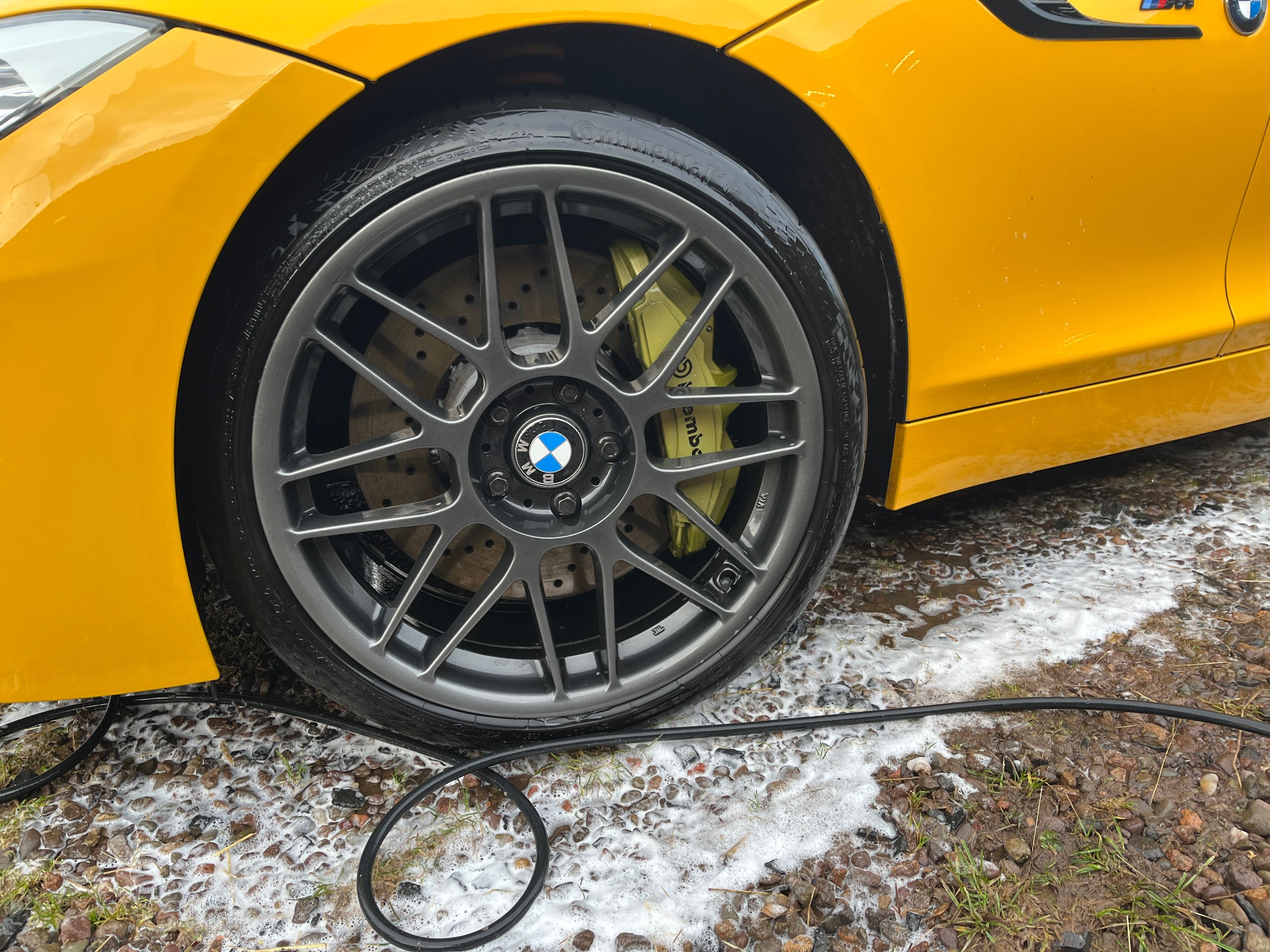 Yellow BMW E89 Z4 with 19" ARC-8 Apex wheels in Anthracite
