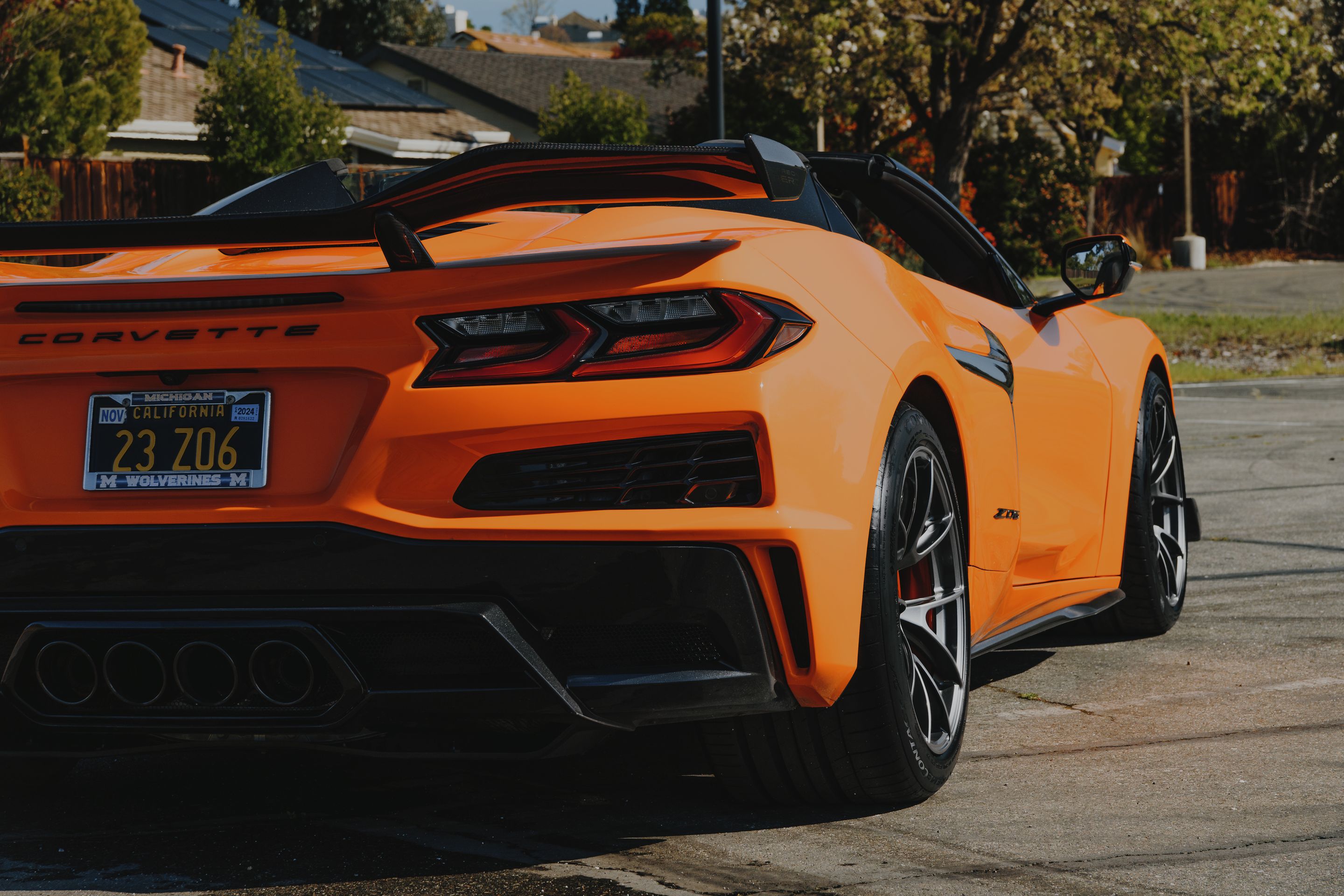 Orange Chevrolet C8 Corvette Z06 with 19" VS-5RS Apex wheels in Anthracite