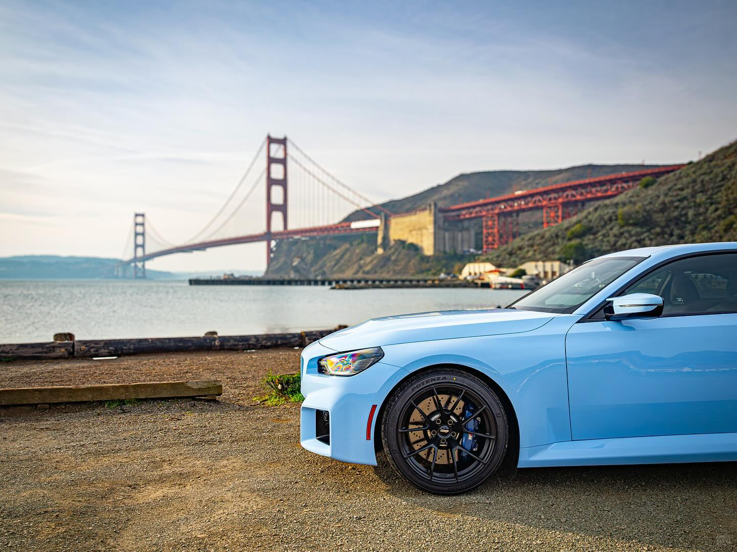 Blue BMW G87 M2 with 19" VS-5RS Apex wheels in Satin Black