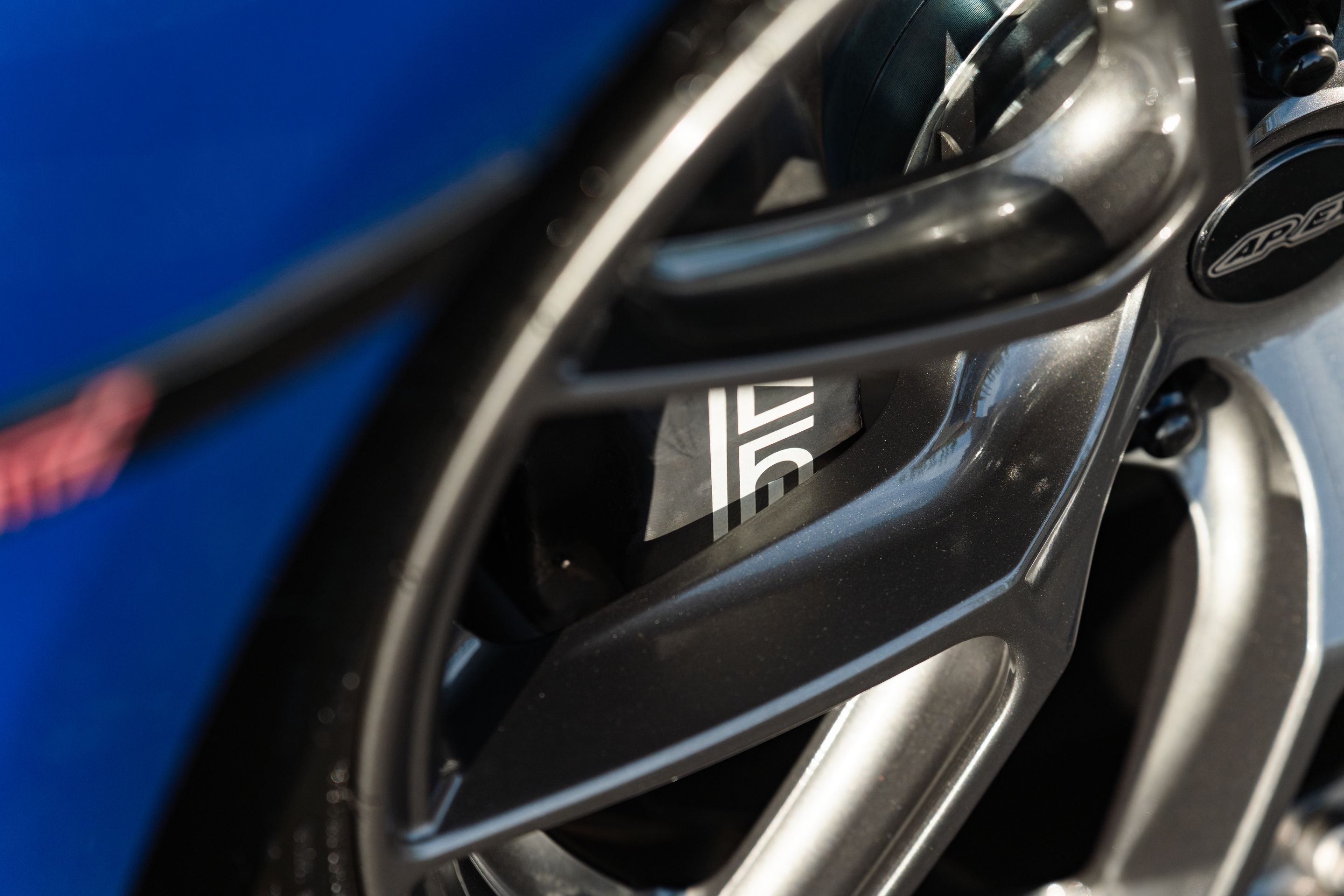 Blue Subaru GR WRX STI with 18" VS-5RS Apex wheels in Anthracite