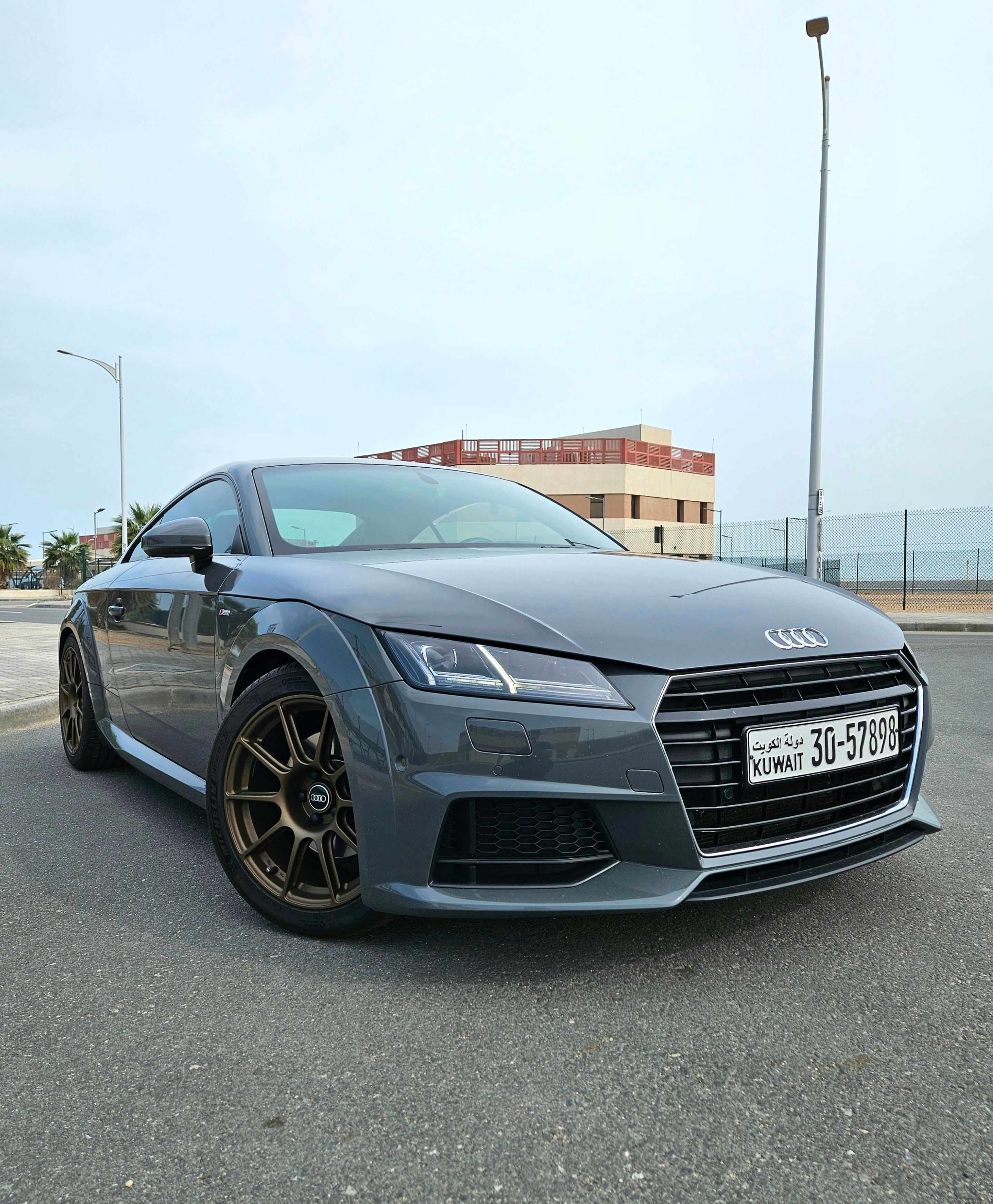 Grey Audi 8S TT with 18" SM-10 Apex wheels in Satin Bronze