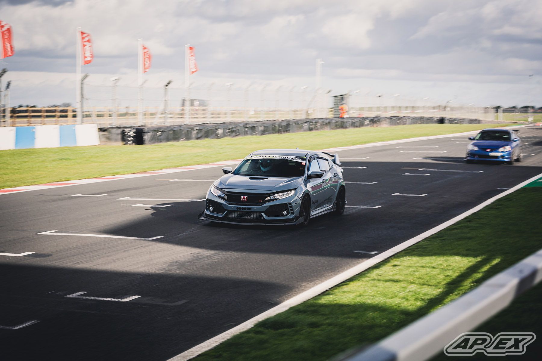 Grey Honda FK8 Civic Type-R with 18" EC-7 Apex wheels in Satin Black