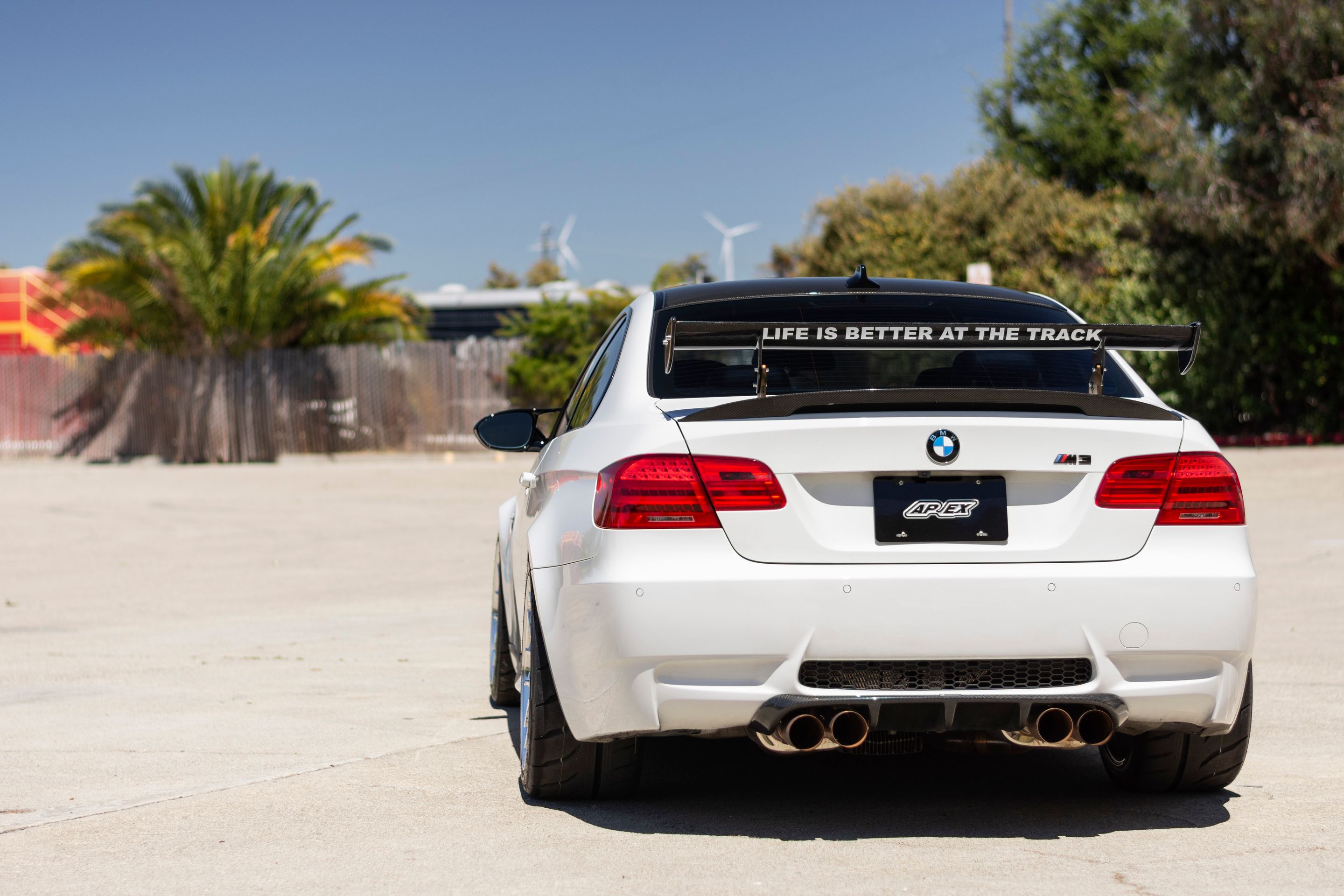 White BMW E92 Coupe M3 with 18" EC-7R Apex wheels in Polished